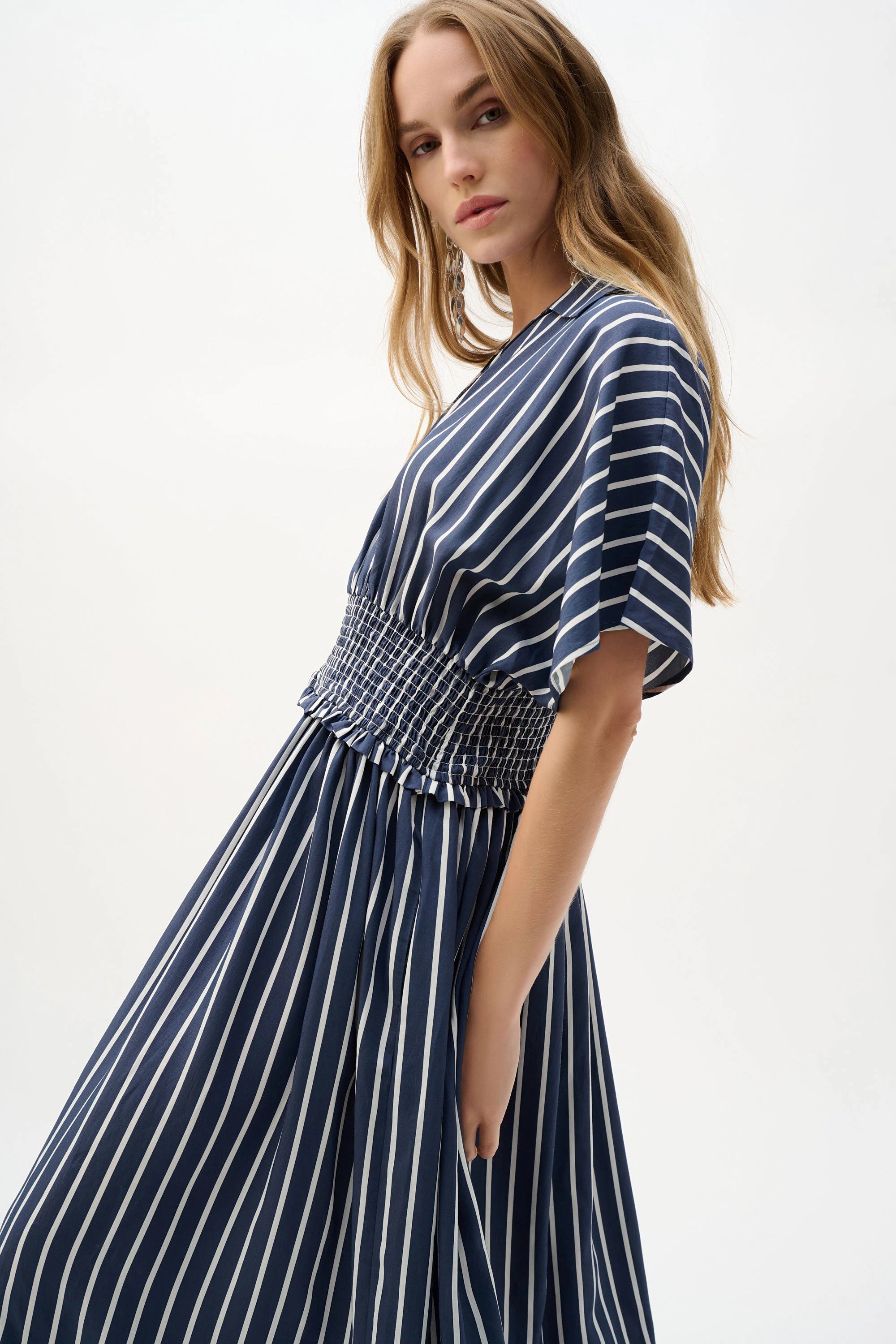JOSEPH RIBKOFF BLUE STRIPE DRESS 262912-353 126