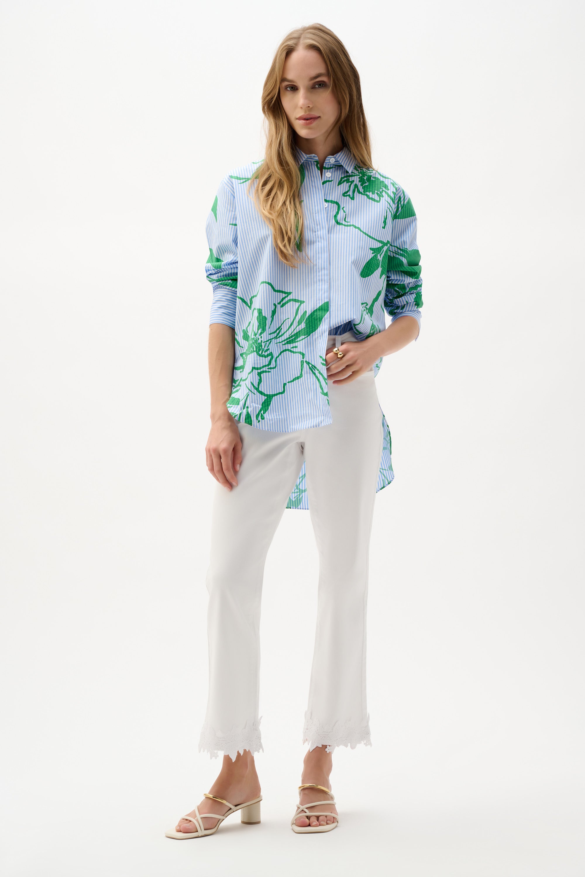 JOSEPH RIBKOFF BLUE STRIPE PRINT SHIRT 262951-2539 126