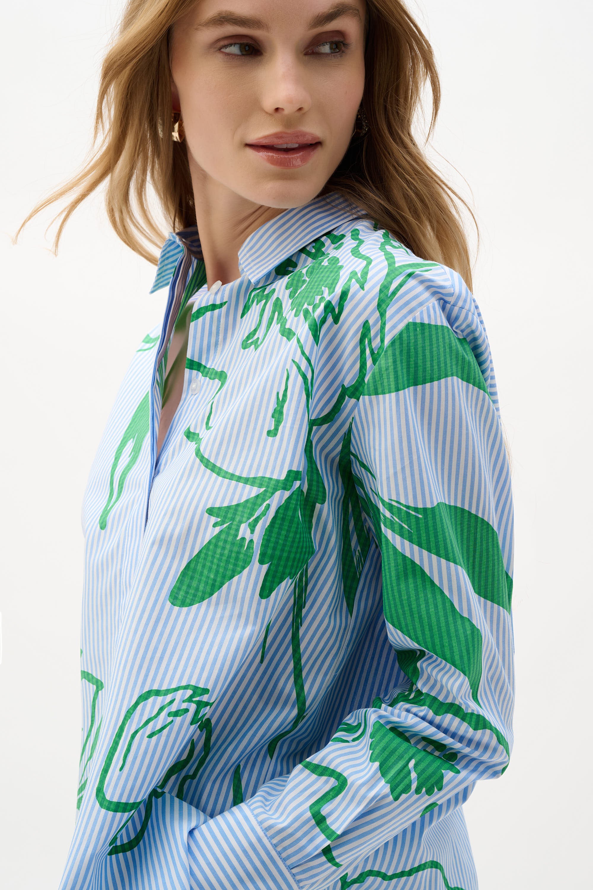 JOSEPH RIBKOFF BLUE STRIPE PRINT SHIRT 262951-2539 126