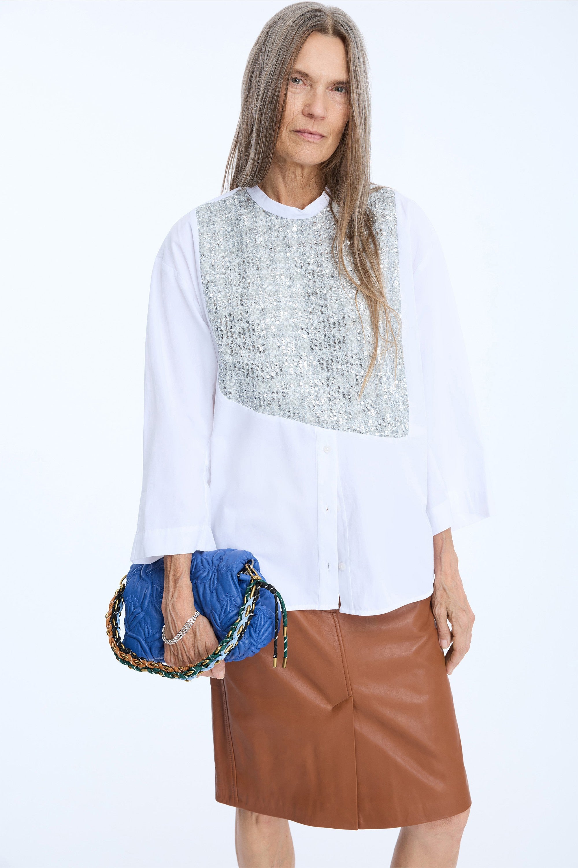 MUNTHE WHITE SEQUIN BLOUSE NAYEL 226