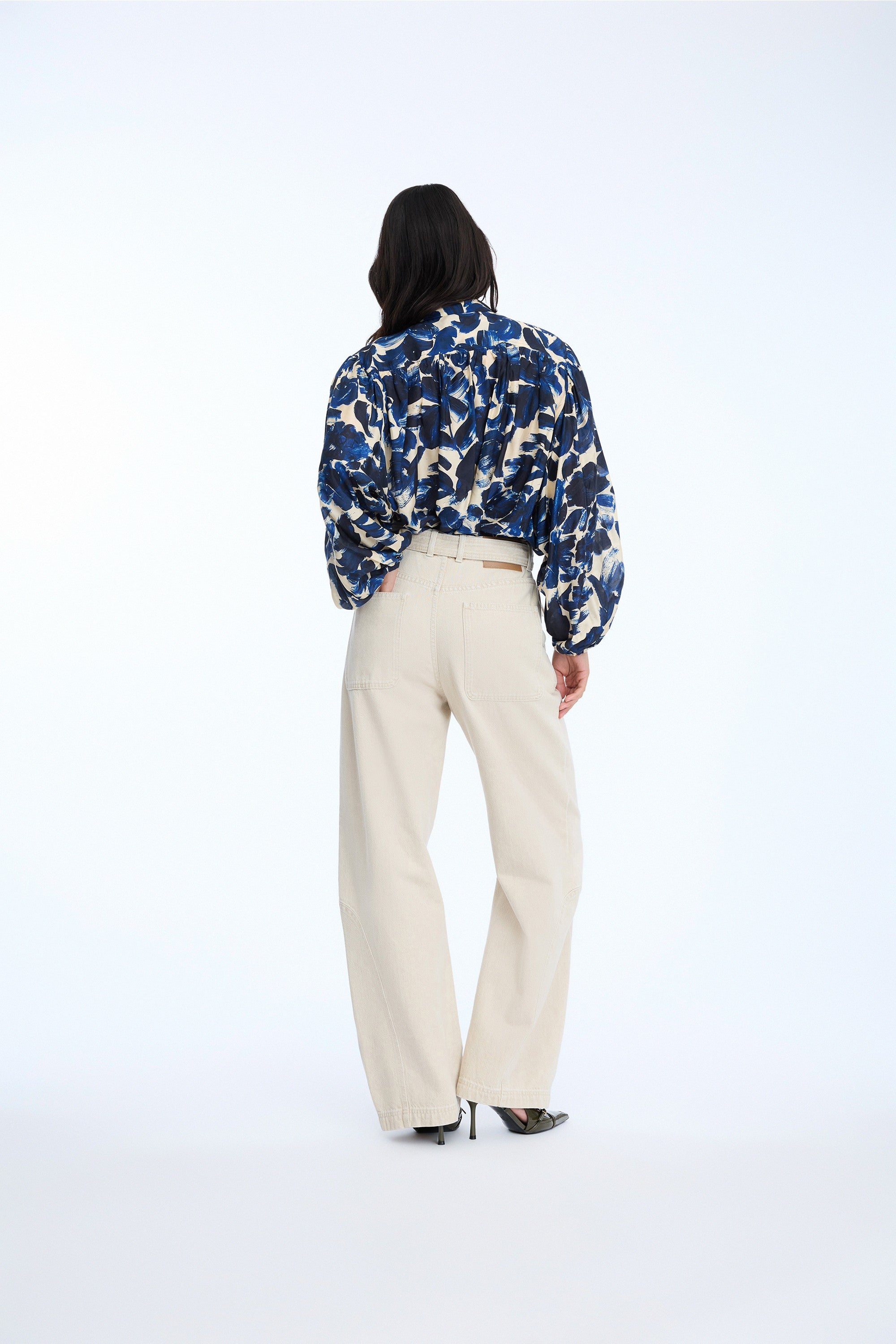 MUNTHE NAVY PLEATED BLOUSE LYNX 226