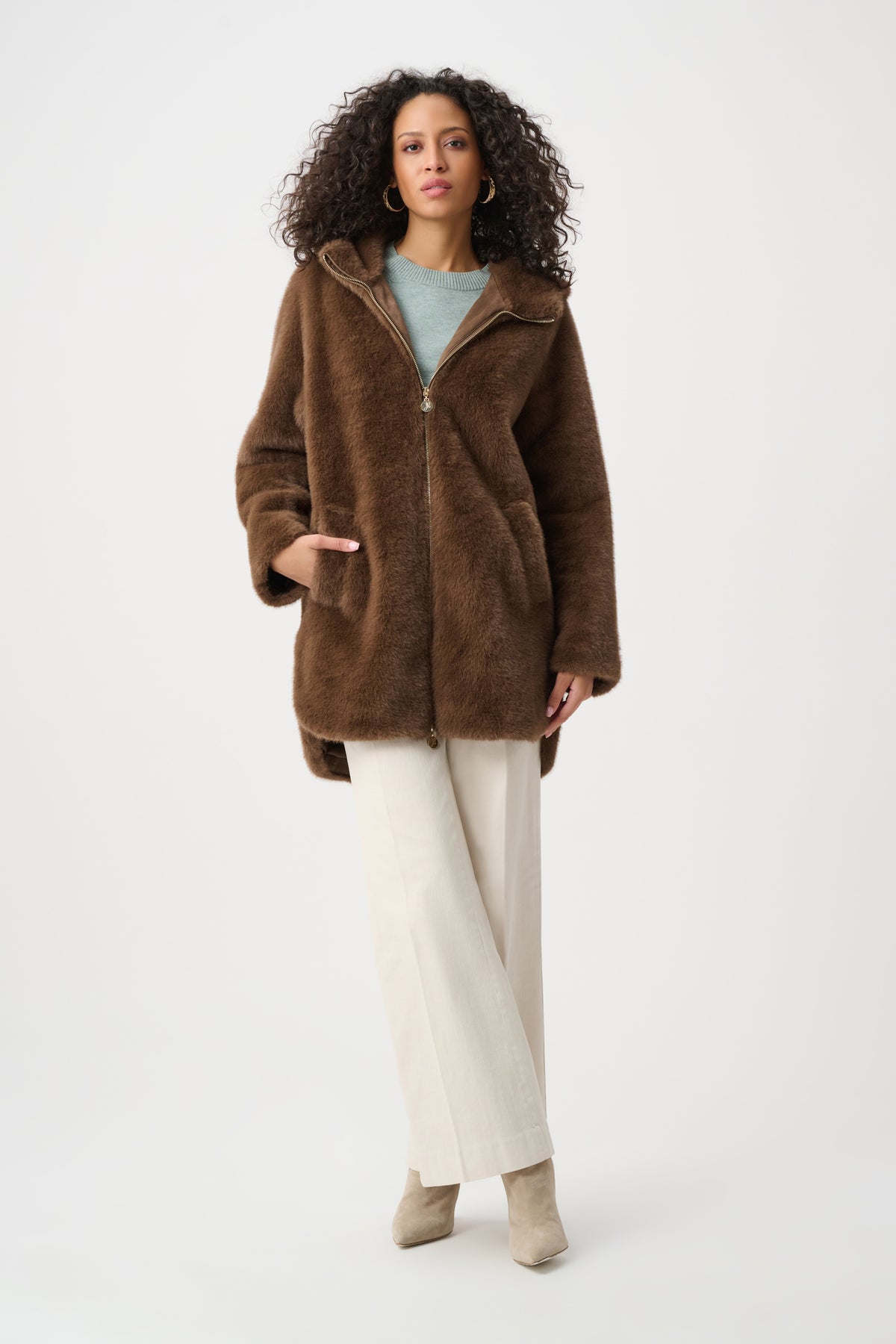 JOSEPH RIBKOFF BROWN COAT 263914 4548 226