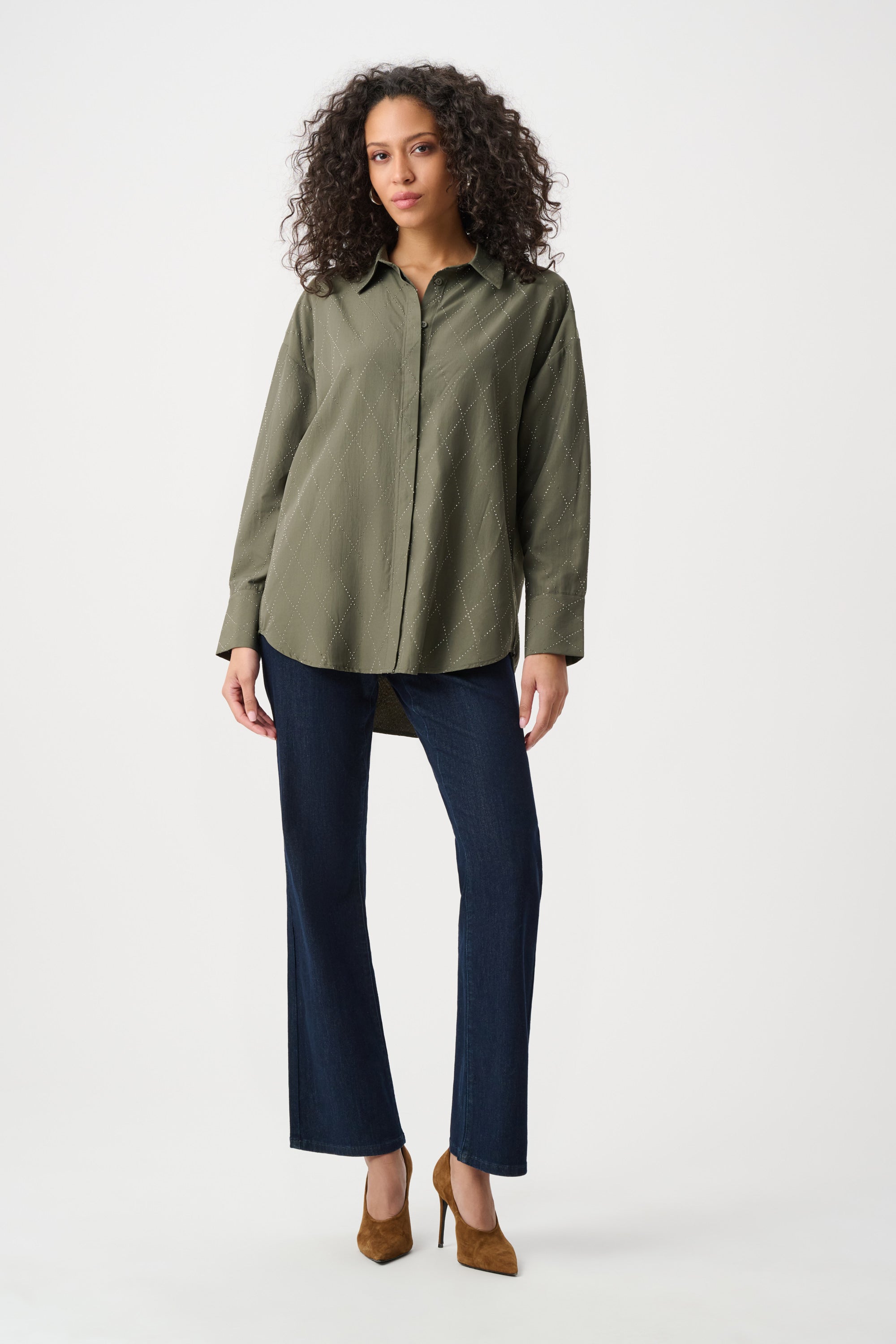 JOSEPH RIBKOFF GREEN BLOUSE 263922 3380 226
