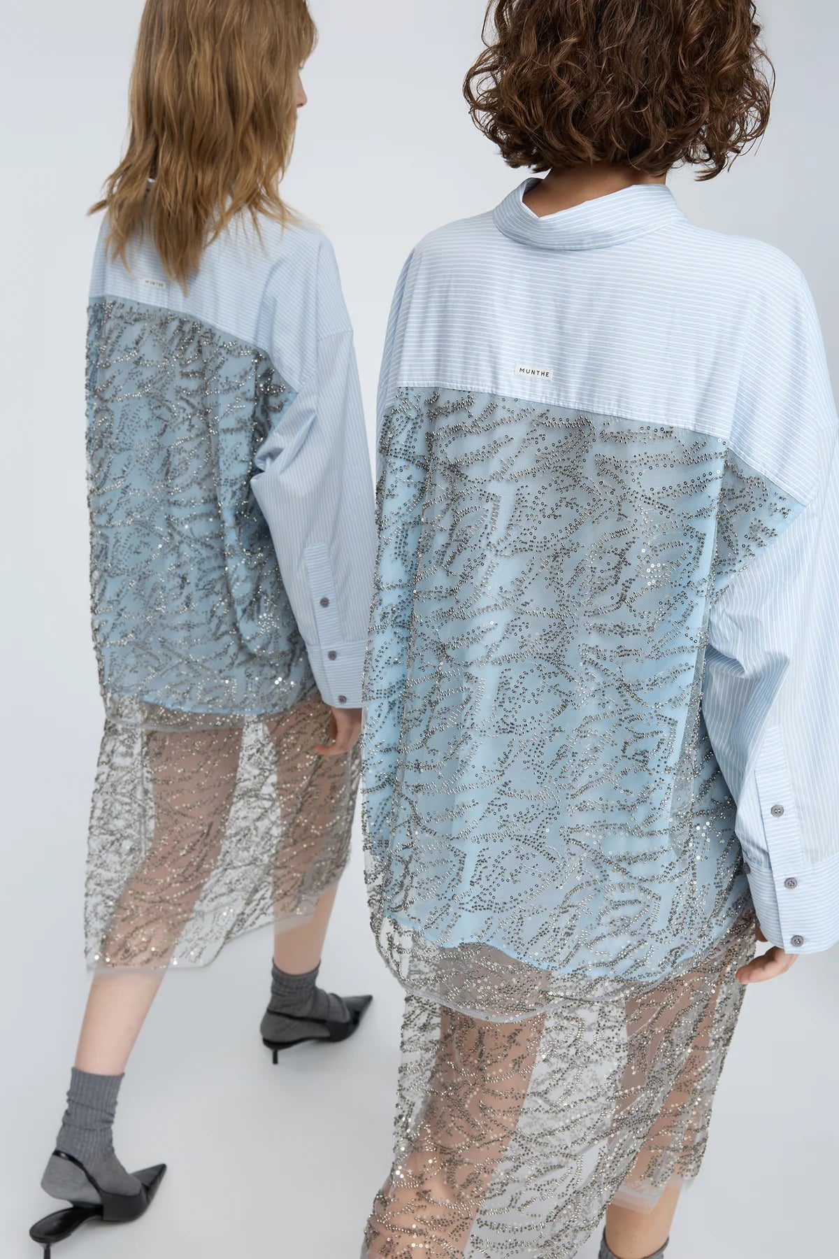 MUNTHE BLUE BEADED STRIPE SHIRT VONTARIO 226