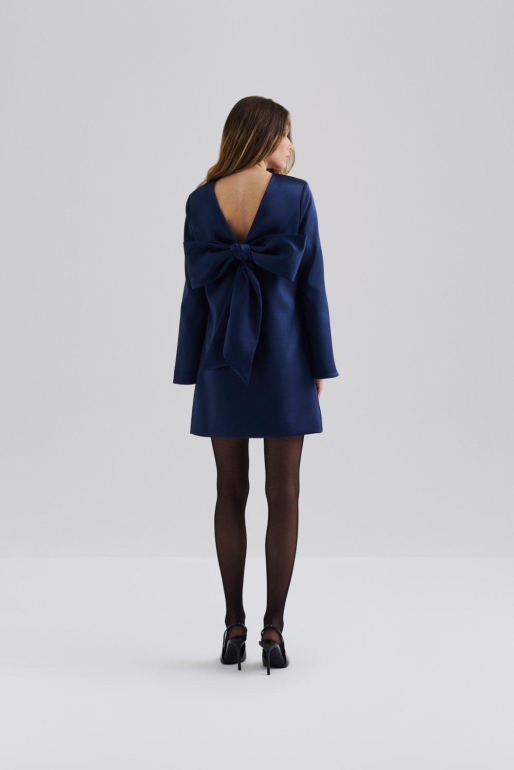 MALINA ELNA NAVY BOW BACK DRESS 225