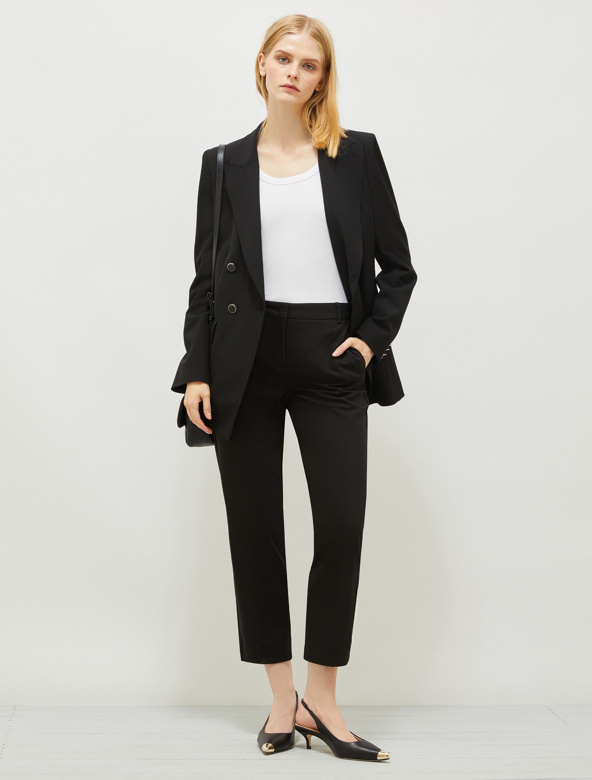 MARELLA MIELE BLACK LONG TROUSER 125