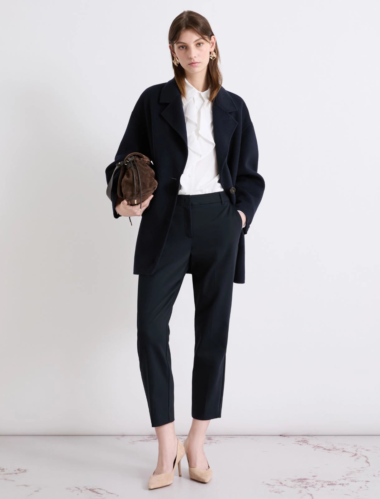 MARELLA BLACK SLIM LEG TROUSERS MLLGHIANDA 126