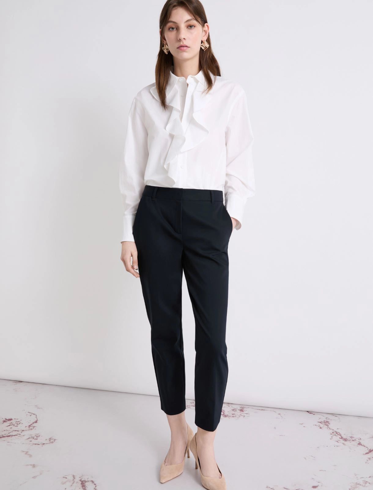 MARELLA BLACK SLIM LEG TROUSERS MLLGHIANDA 126