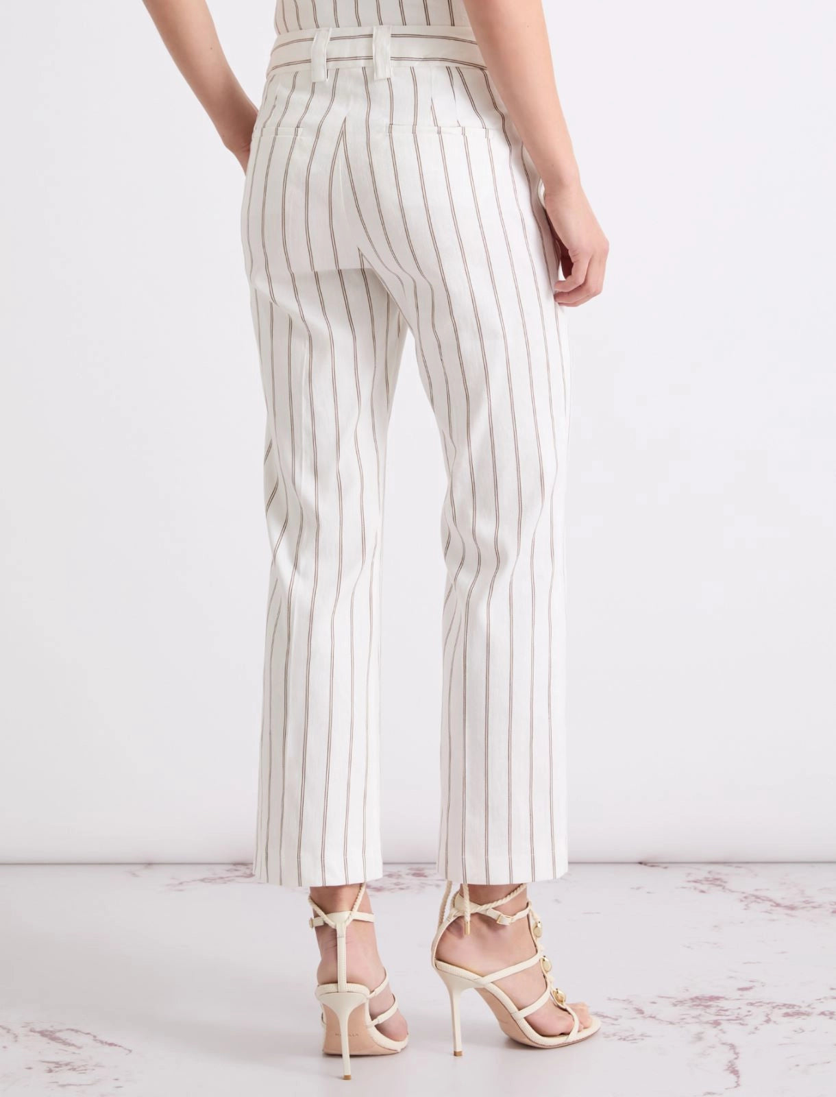 MARELLA WHITE STRIPE TROUSERS MLLFEBO126