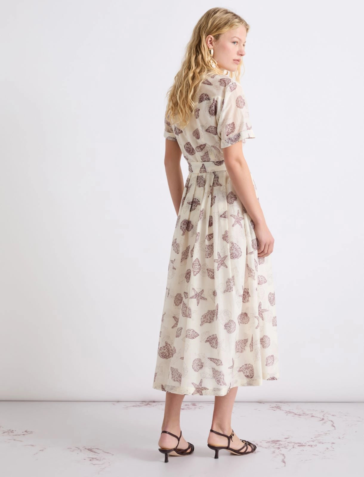 MARELLA CREAM PRINT SHORT SLEEVE DRESS MLLGALLI 126