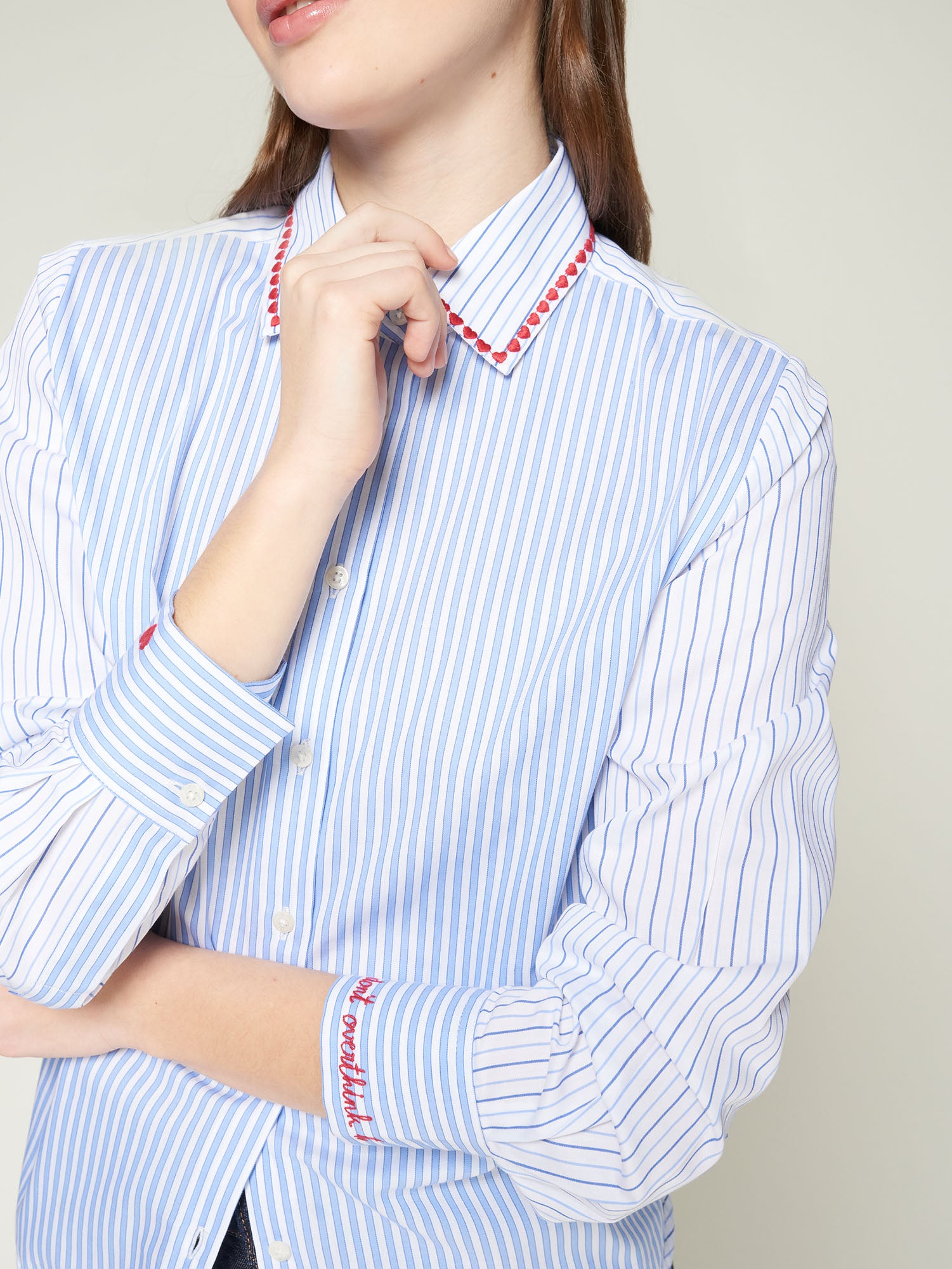 VILAGALLO STRIPE HEART BLOUSE 32660 225