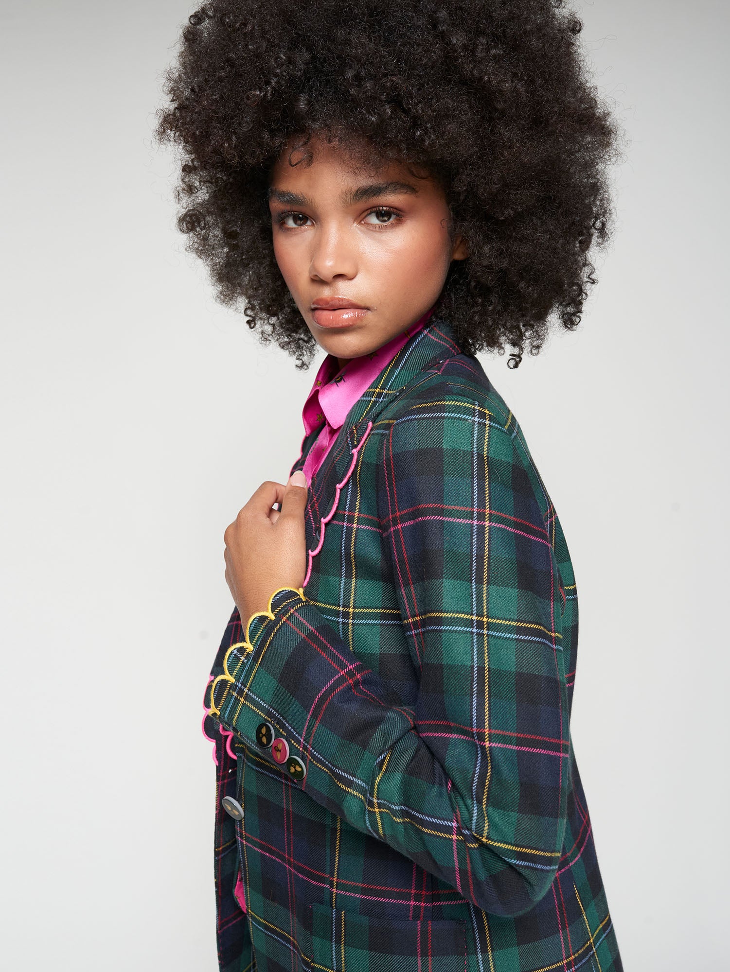 VILAGALLO GREEN CHECK JACKET 32693 225