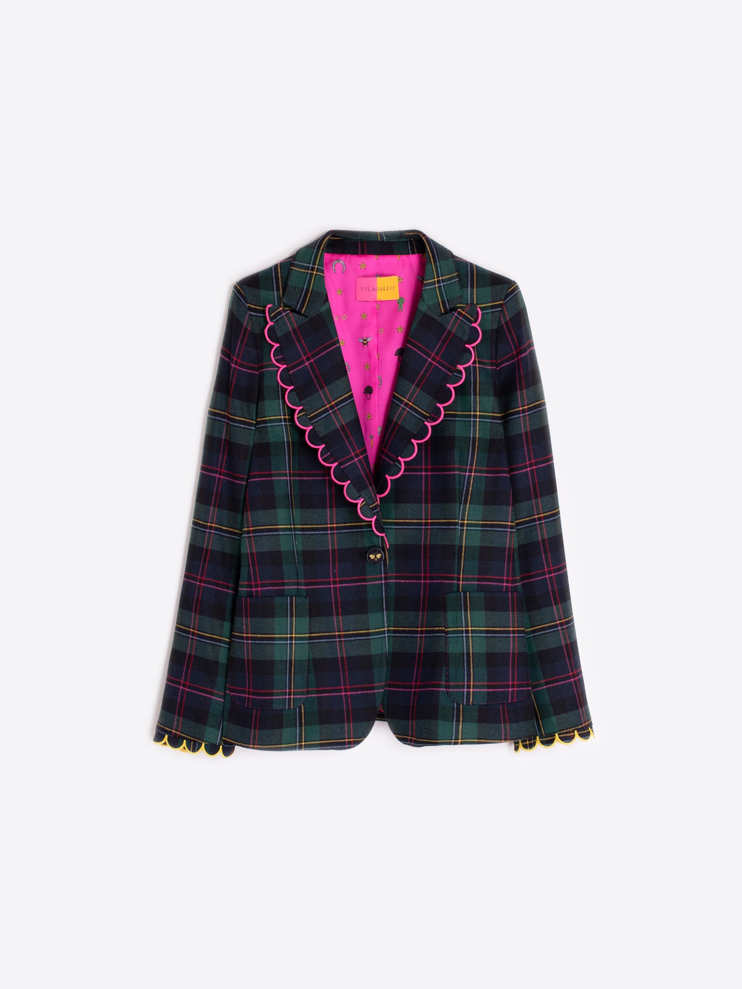 VILAGALLO GREEN CHECK JACKET 32693 225