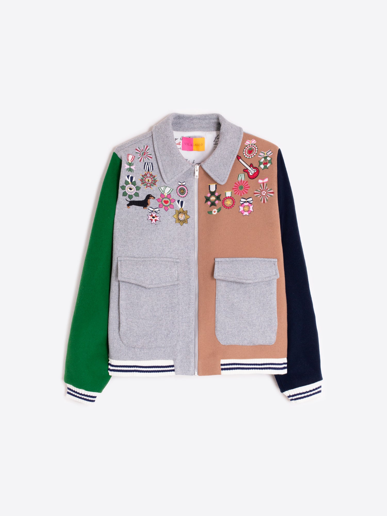 VILAGALLO GREY BOMBER JACKET 32717 225