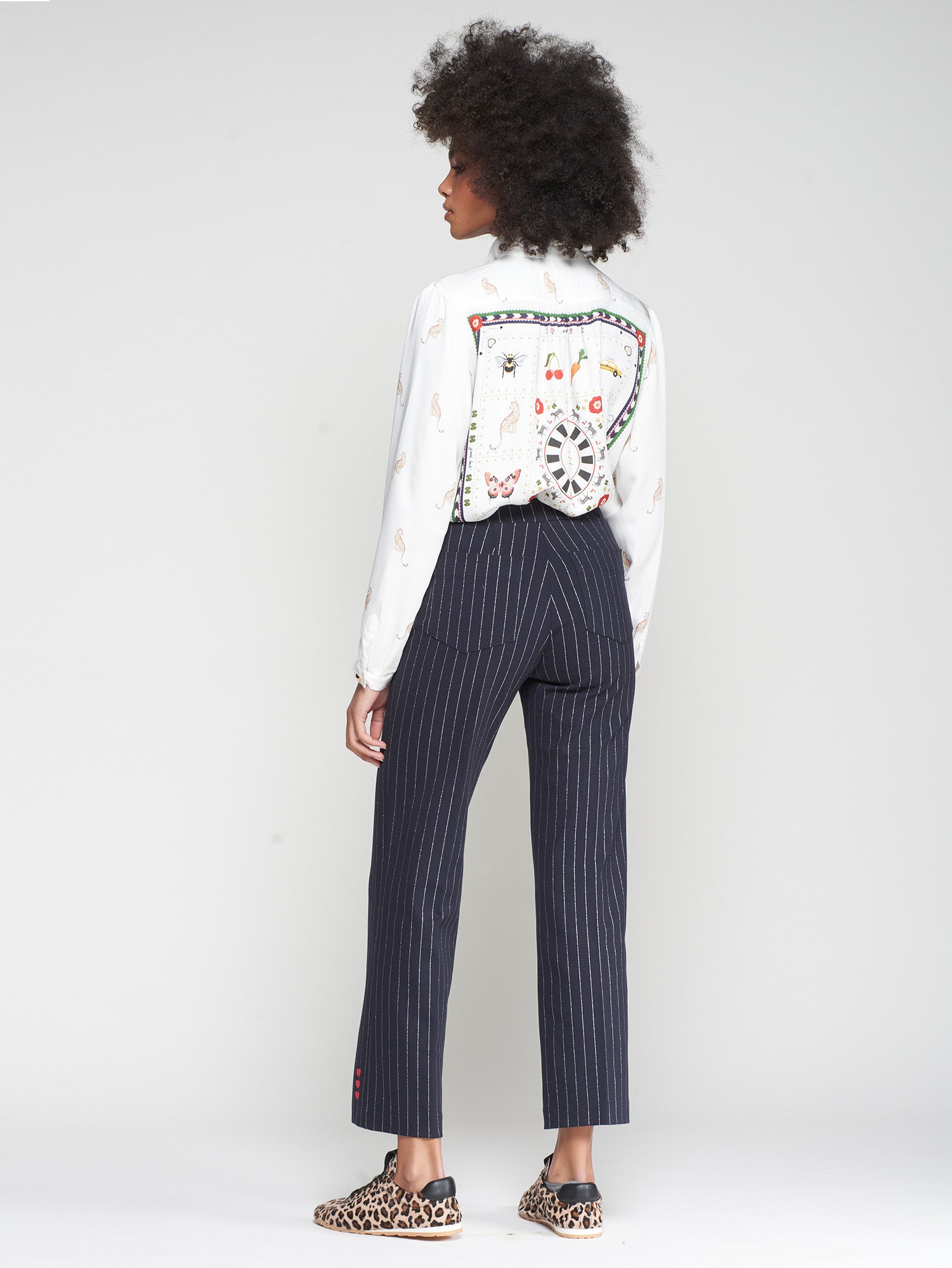 VILAGALLO NAVY STRIPE TROUSERS 32720 225