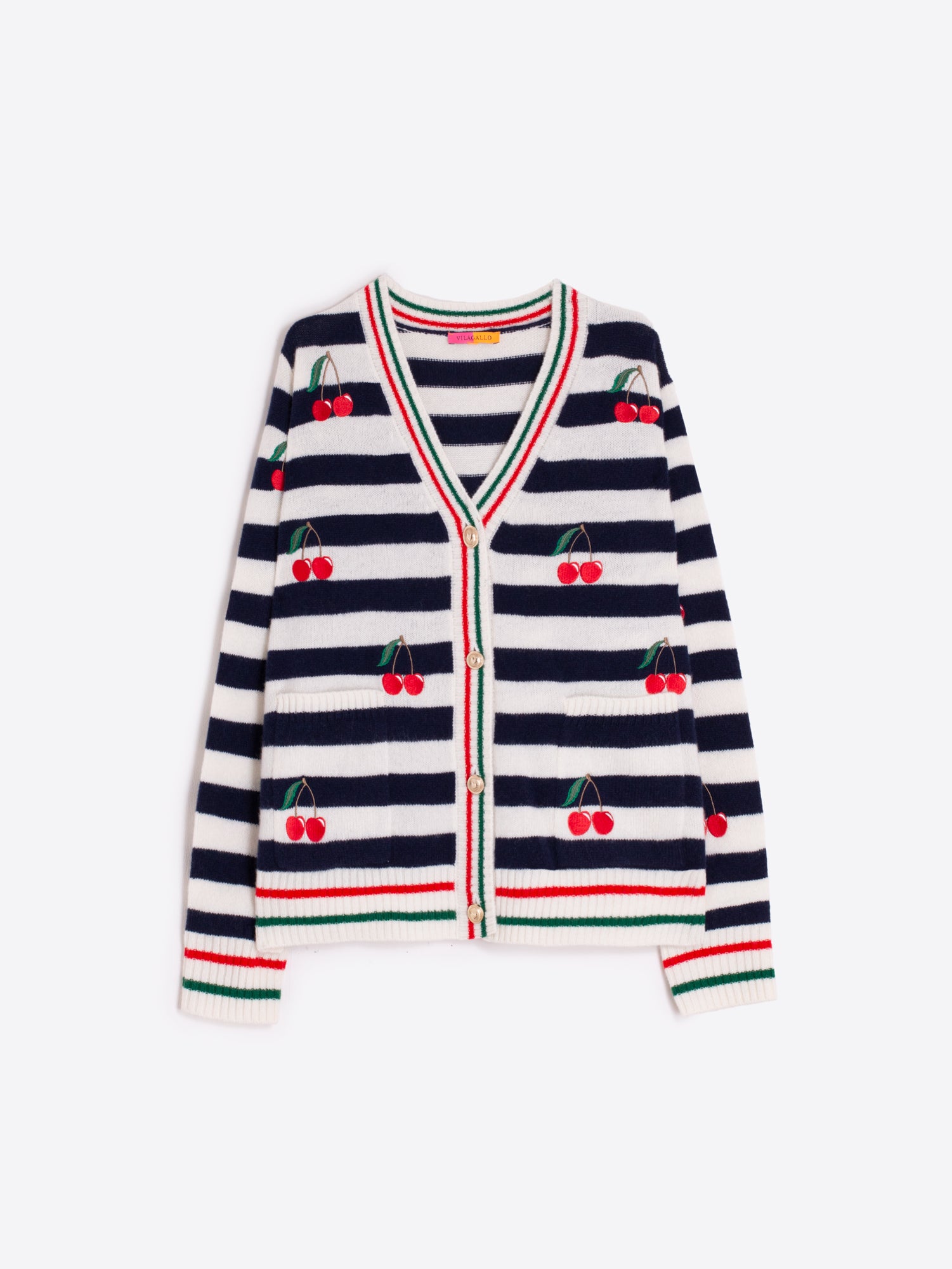 VILAGALLO NAVY CHERRY CARDIGAN 32728 225