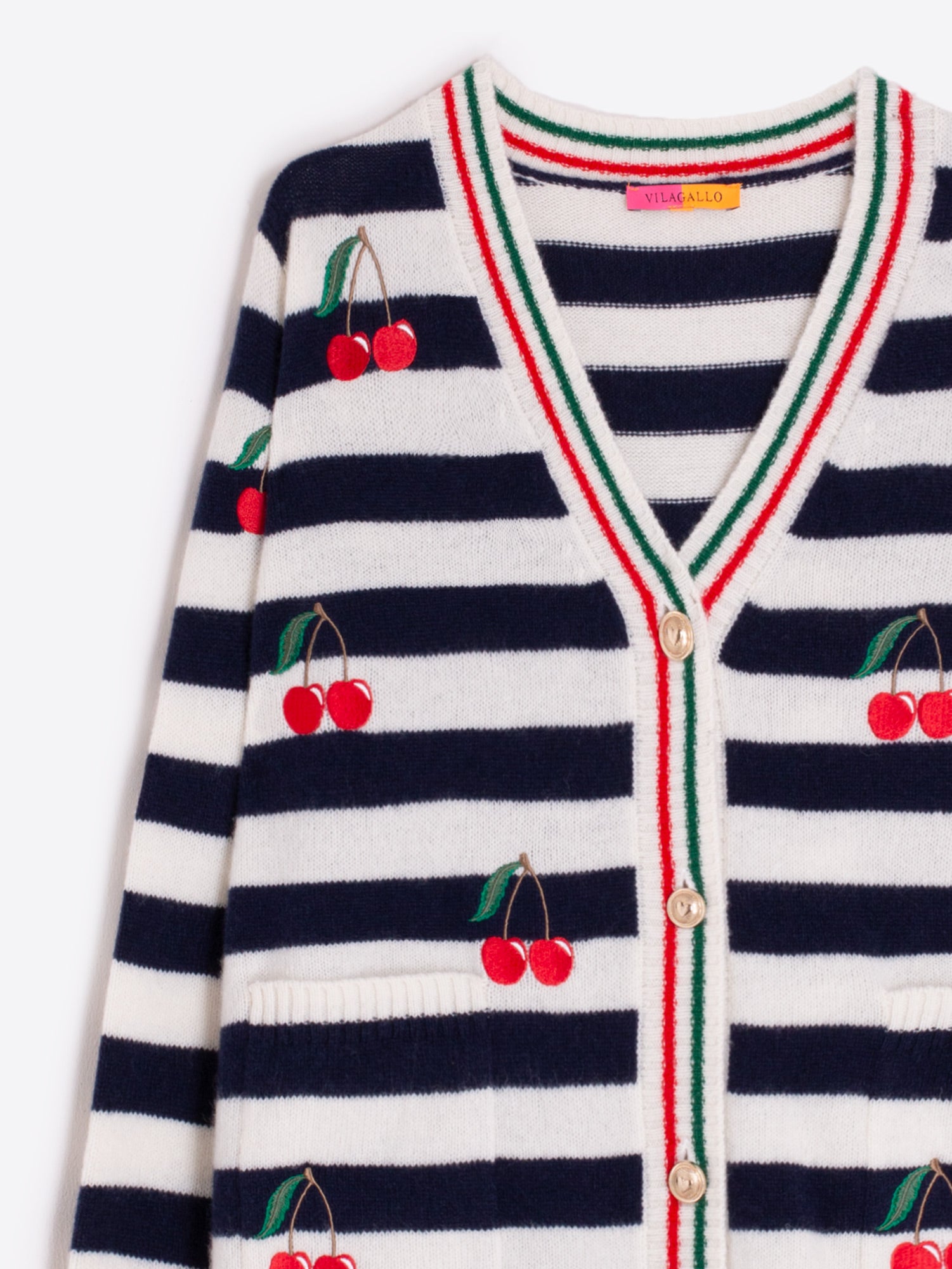 VILAGALLO NAVY CHERRY CARDIGAN 32728 225