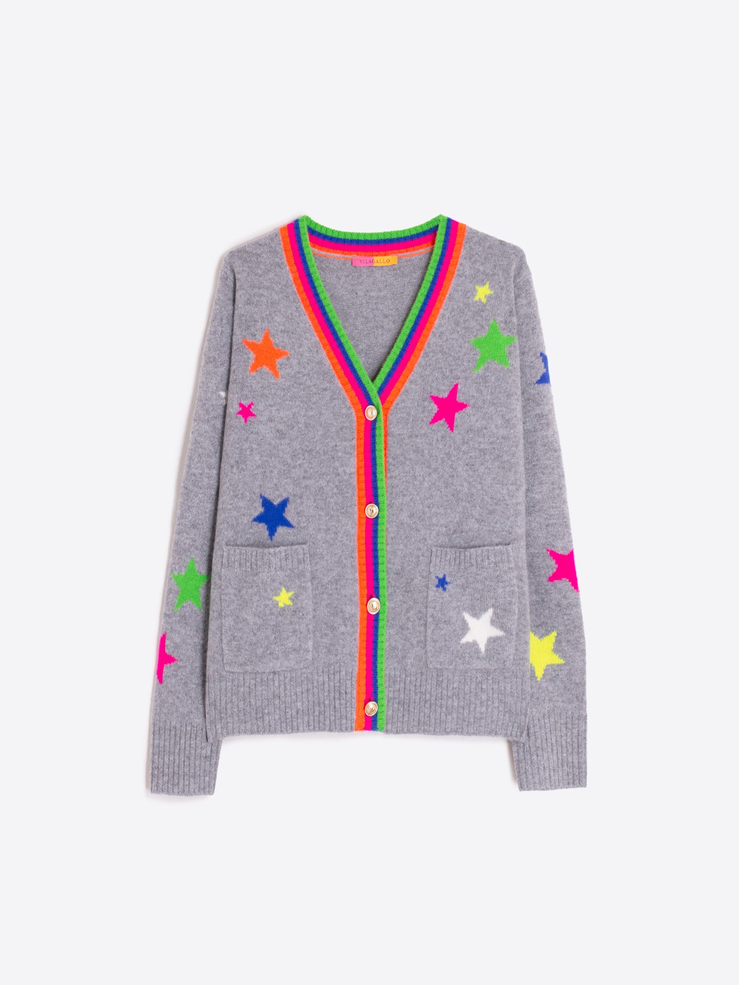 VILAGALLO GREY STAR CARDIGAN 32734 225