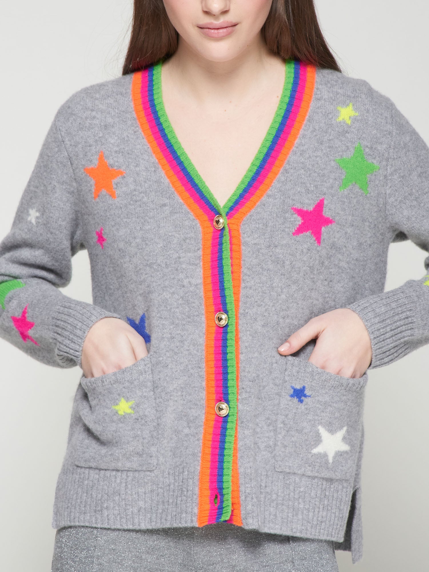 VILAGALLO GREY STAR CARDIGAN 32734 225