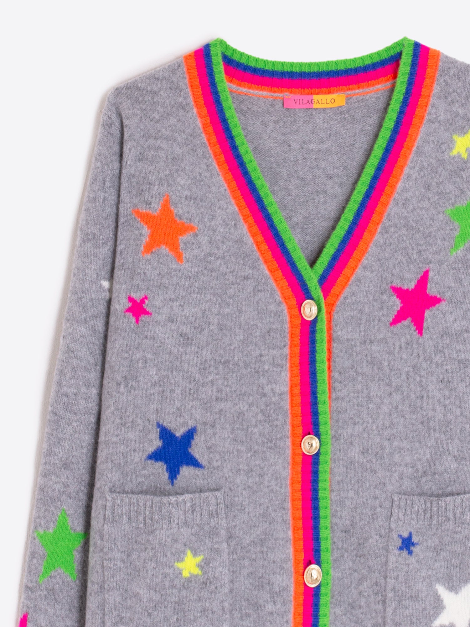 VILAGALLO GREY STAR CARDIGAN 32734 225
