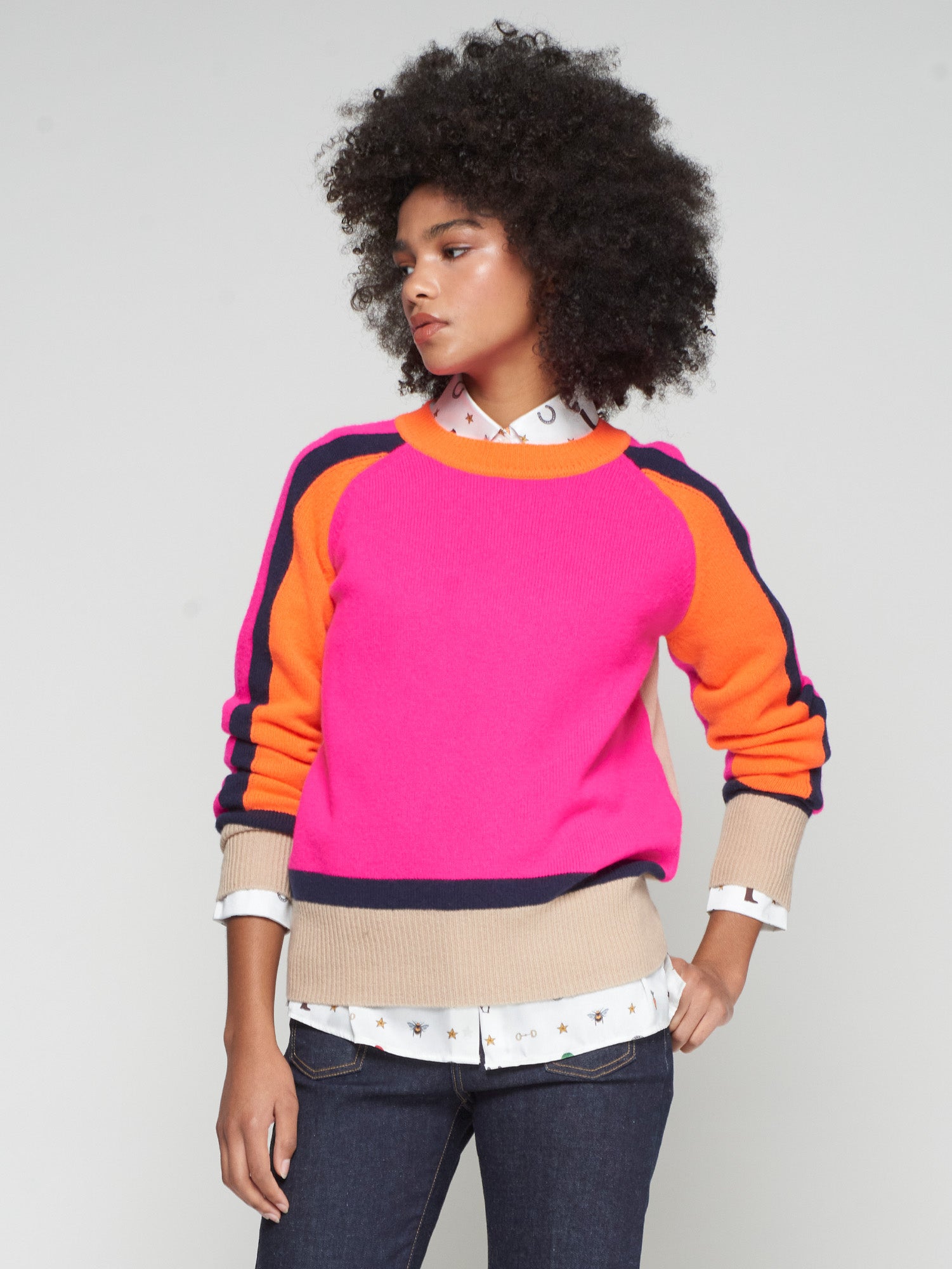 VILAGALLO PINK ROUND NECK KNIT 32743 225