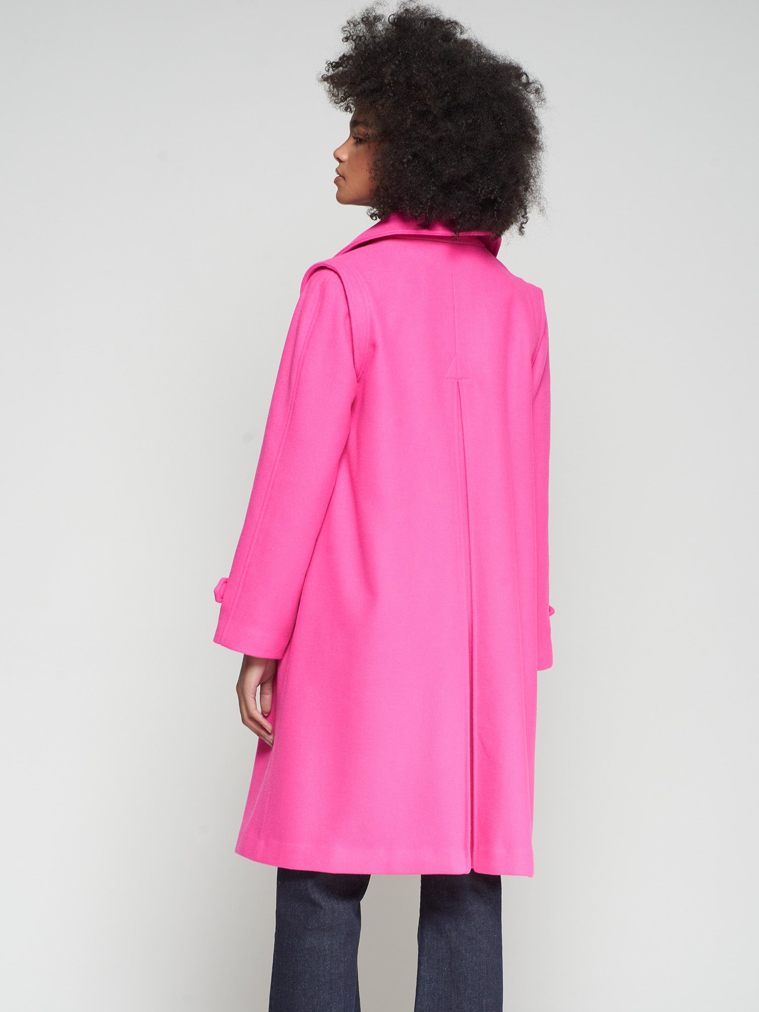 VILAGALLO PINK PLEAT BACK COAT 32798 225
