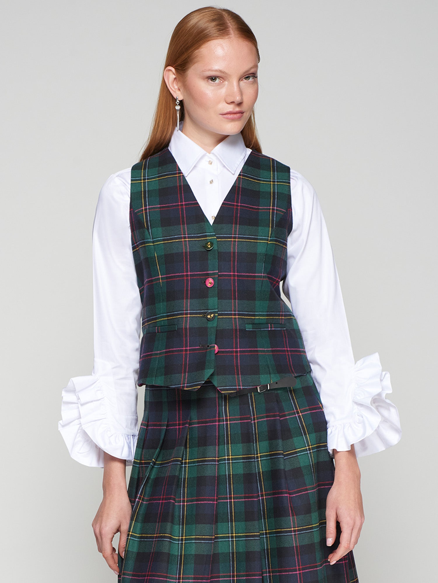 VILAGALLO WHITE FRILL SHIRT 32817 225