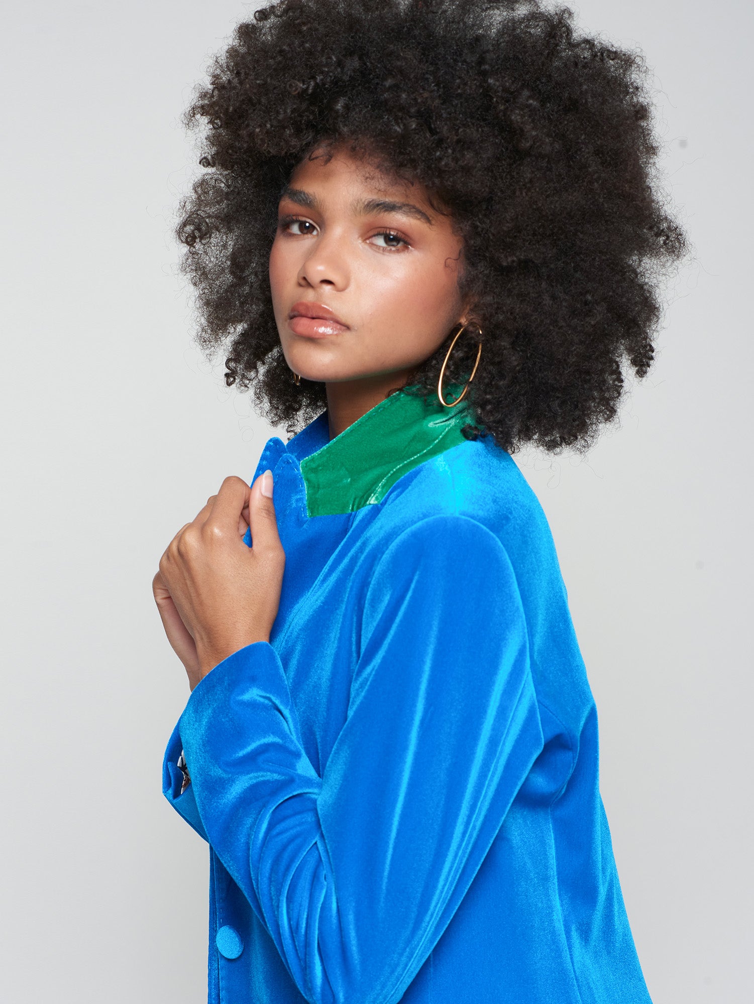VILAGALLO TURQUOISE VELVET BLAZER 32870 225
