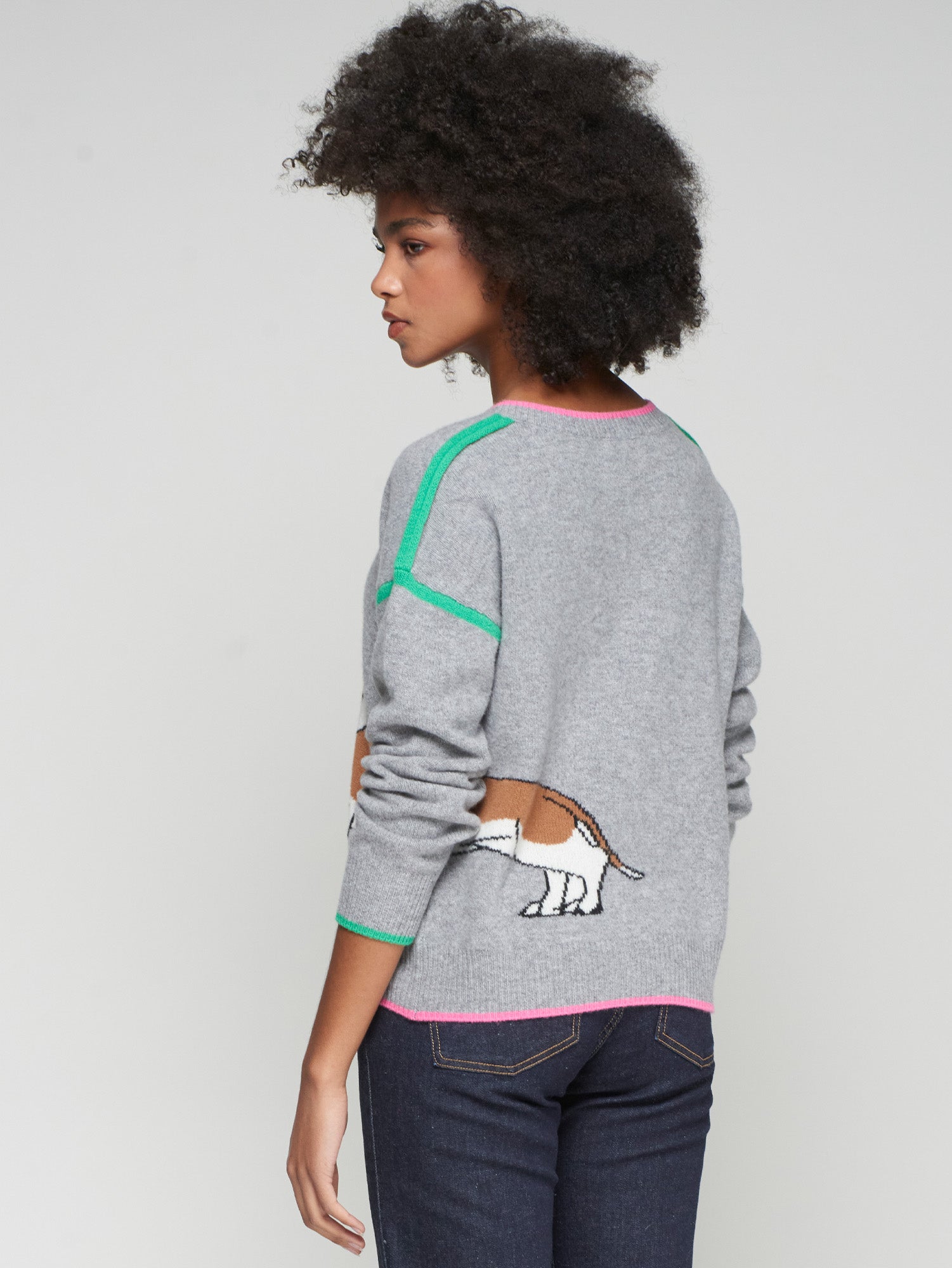 VILAGALLO GREY V-NECK KNIT 32895 225