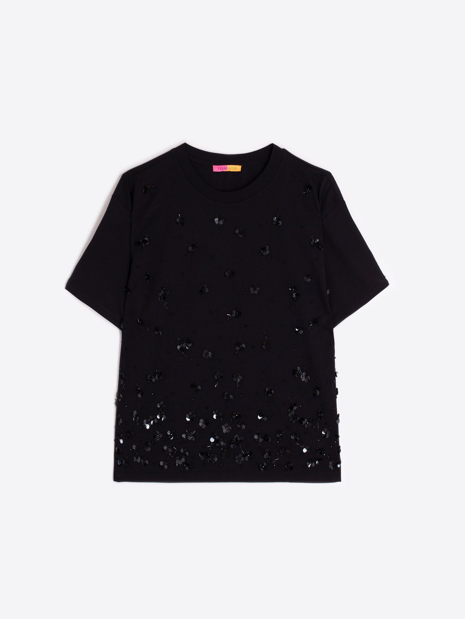 VILAGALLO BLACK SEQUIN TOP 32942 225