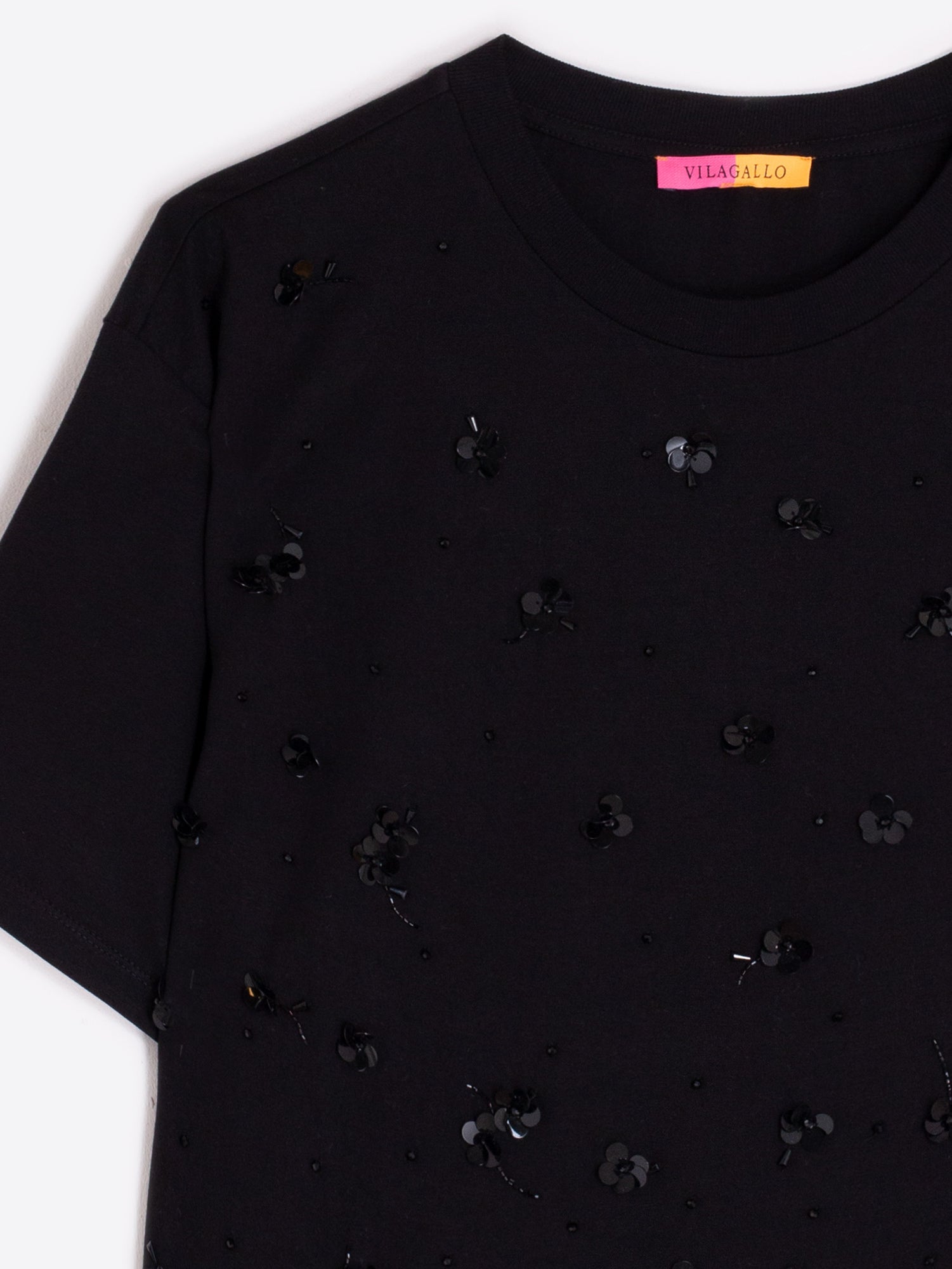 VILAGALLO BLACK SEQUIN TOP 32942 225