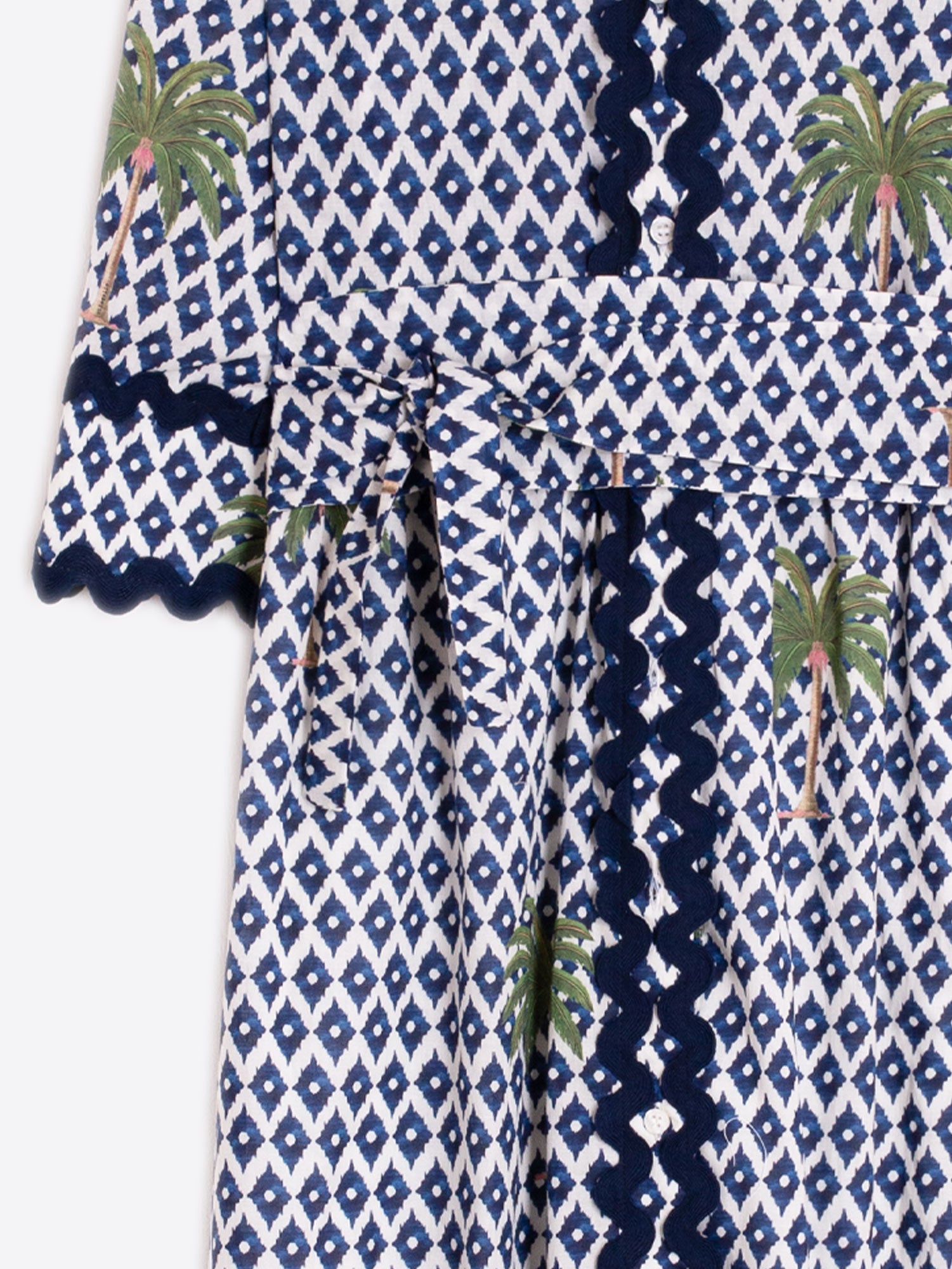 VILAGALLO NAVY PRINTED SHIRT DRESS 33219 126