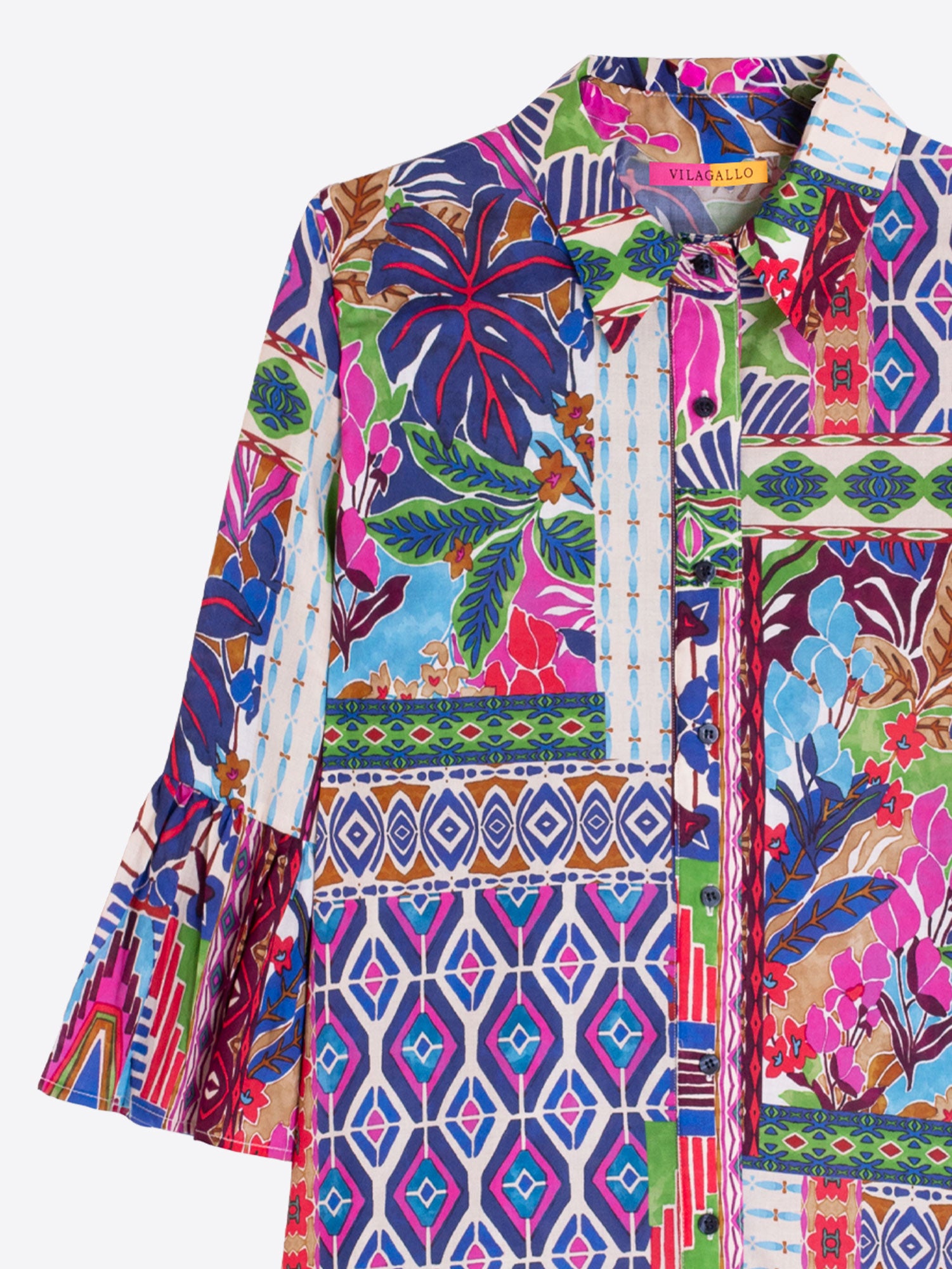 VILAGALLO PINK PRINT SHORT DRESS 33323 126