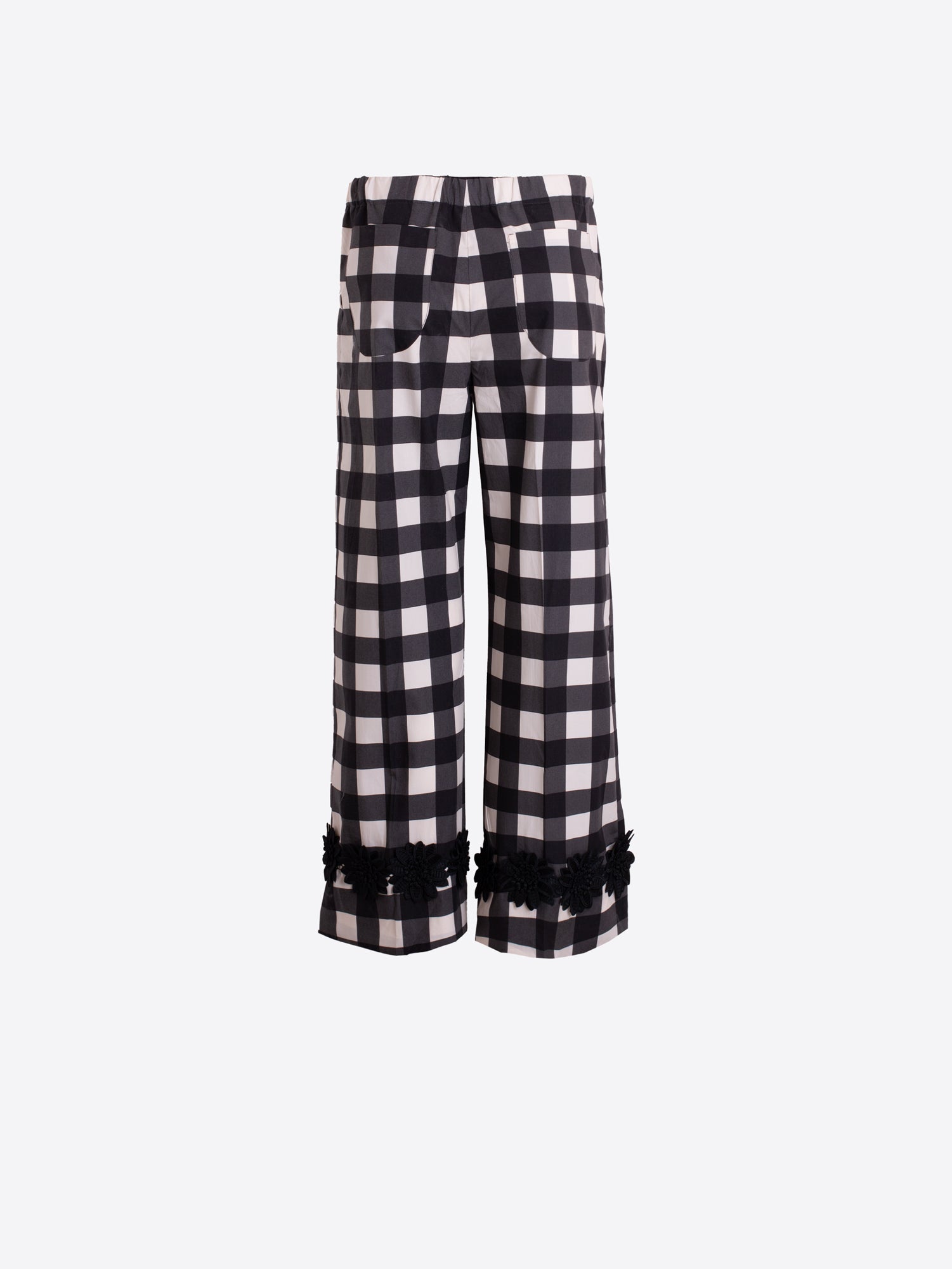 VILAGALLO BLK/CREAM GINGHAM TROUSERS 33344 126