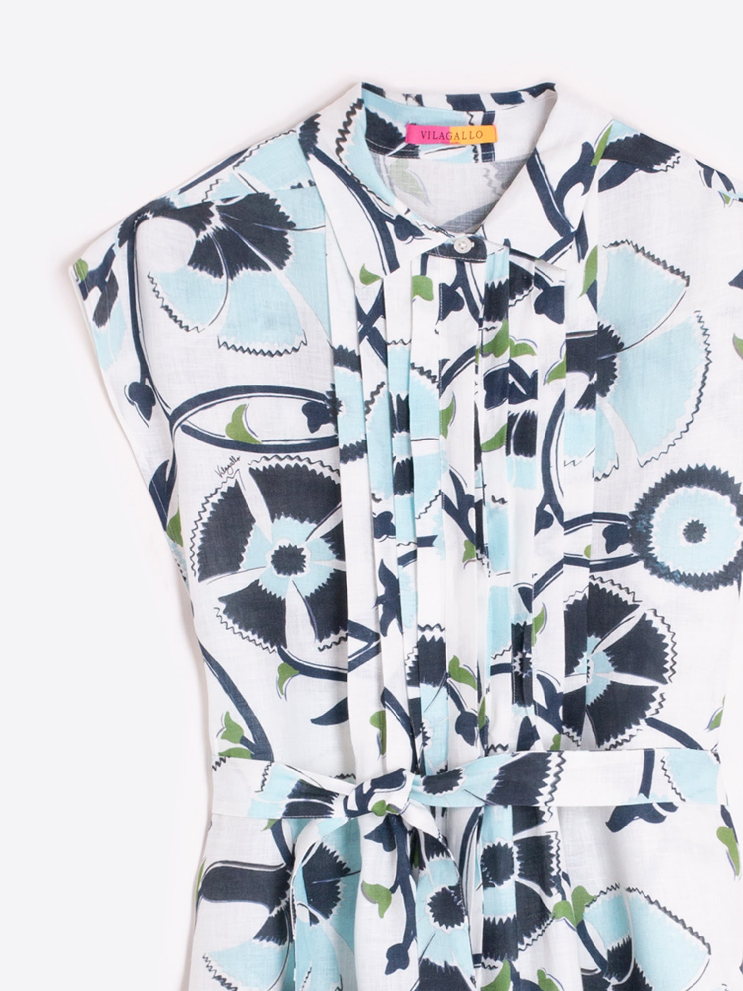 VILAGALLO BLUE S/SLV PRINT DESSS 33357