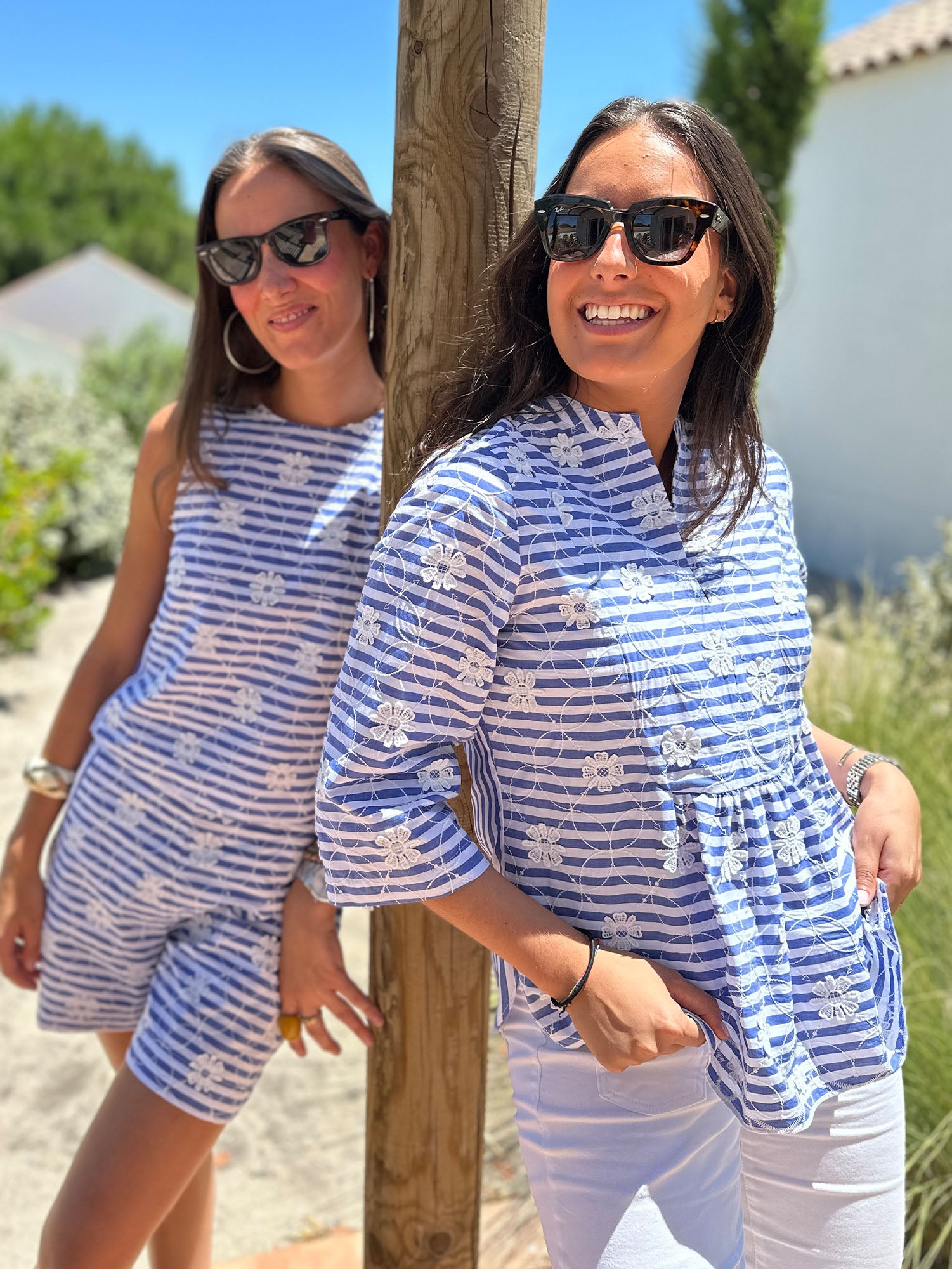 VILAGALLO BLUE BORDADO BLOUSE 33362 126