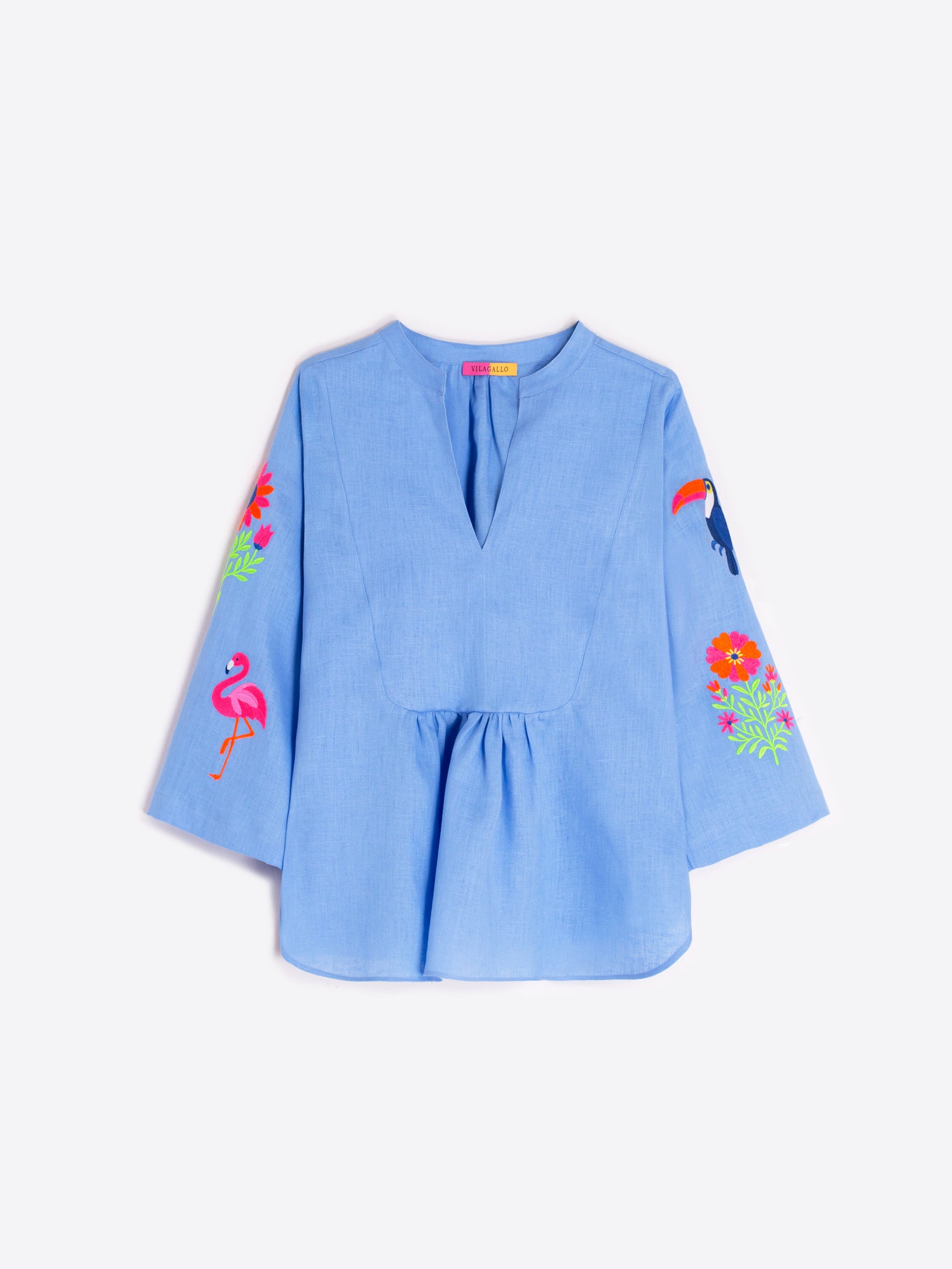 VILAGALLO BLUE TUCAN BLOUSE 33385 126