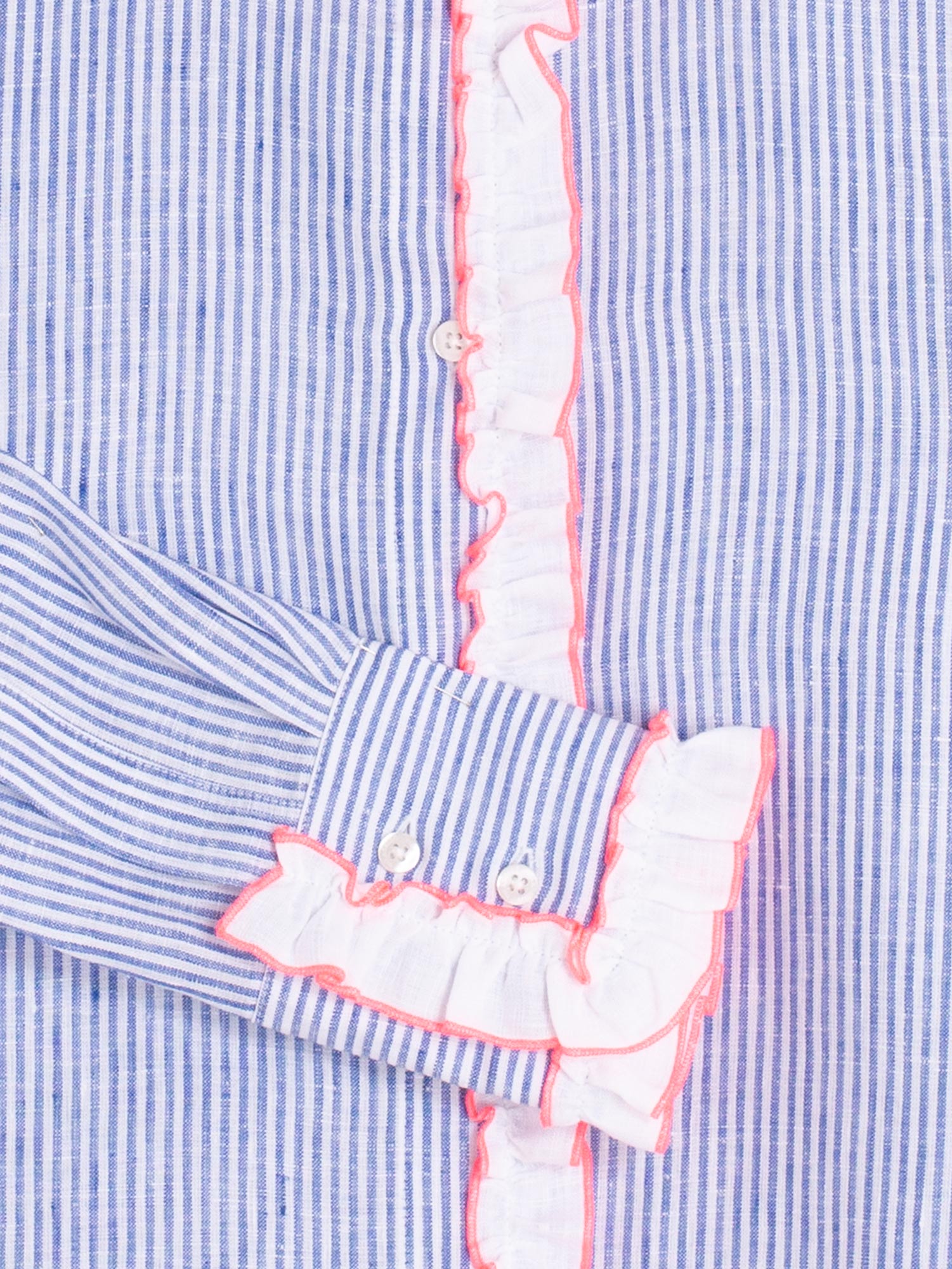 VILAGALLO BLUE STRIPE LINEN BLOUSE 33423 126