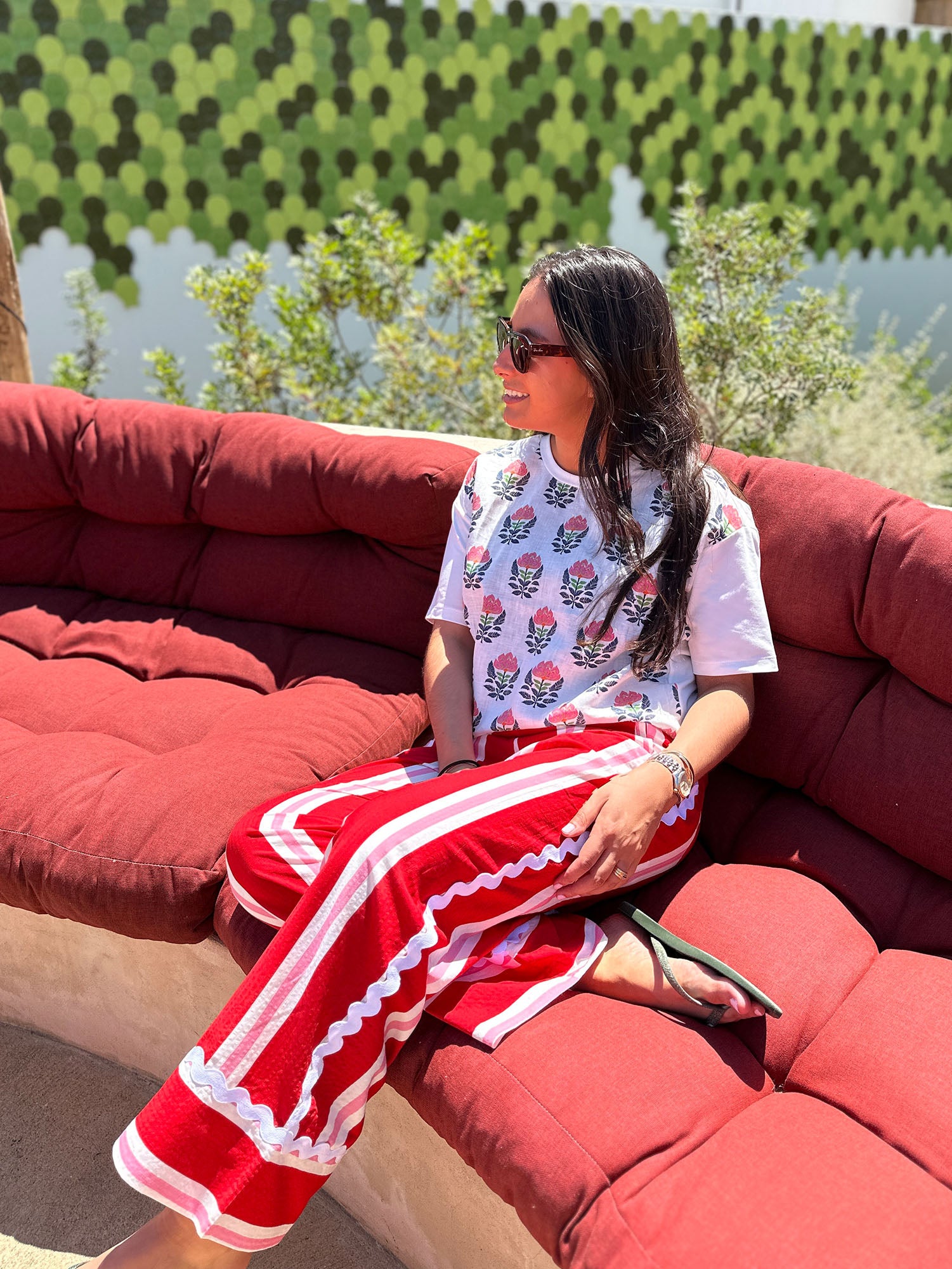 VILAGALLO PINK FLORAL PRINT TOP 33447 126