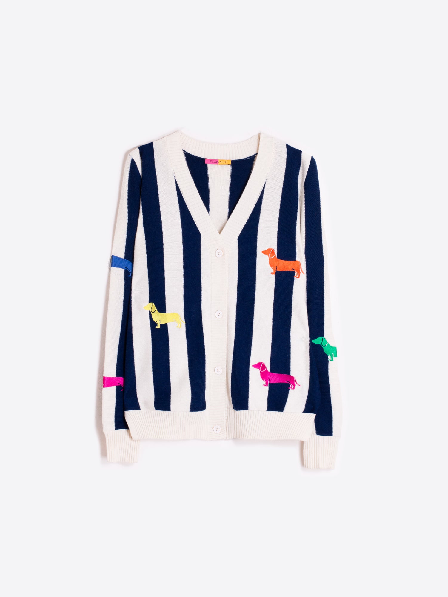 VILAGALLO NAVY STRIPE KNIT CARDI 33503 126