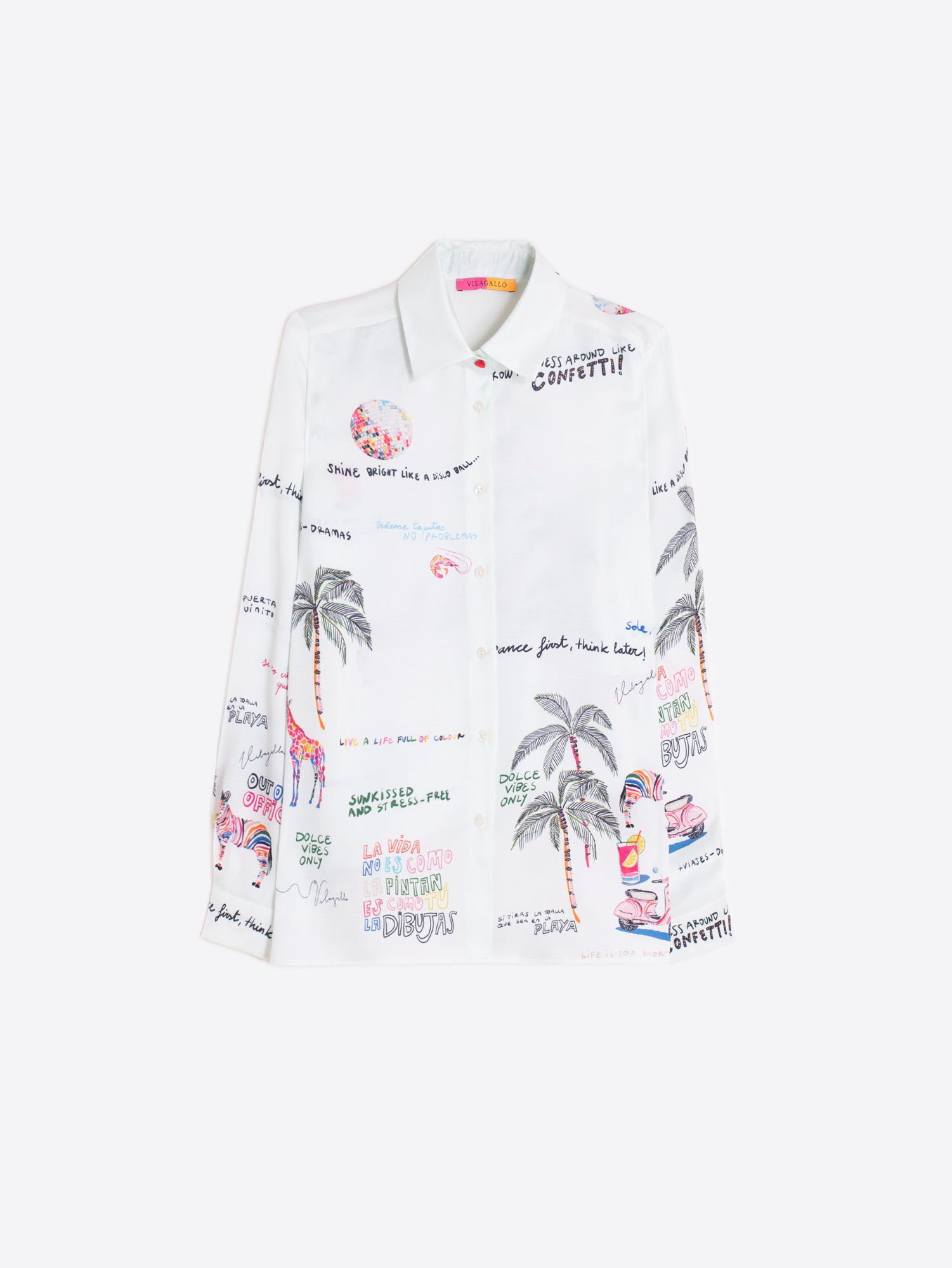 VILAGALLO WHITE SAFARI BRINT BLOUSE 33595 126