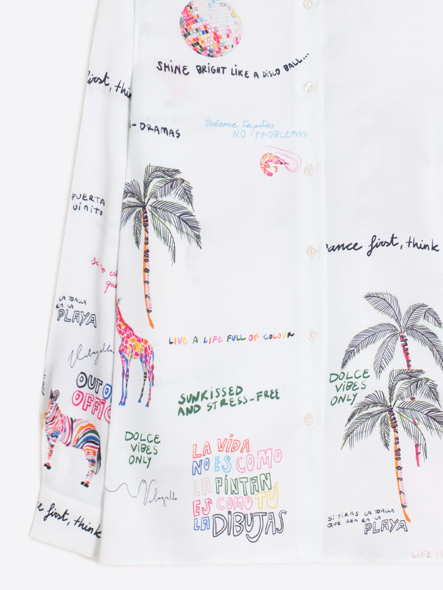 VILAGALLO WHITE SAFARI BRINT BLOUSE 33595 126