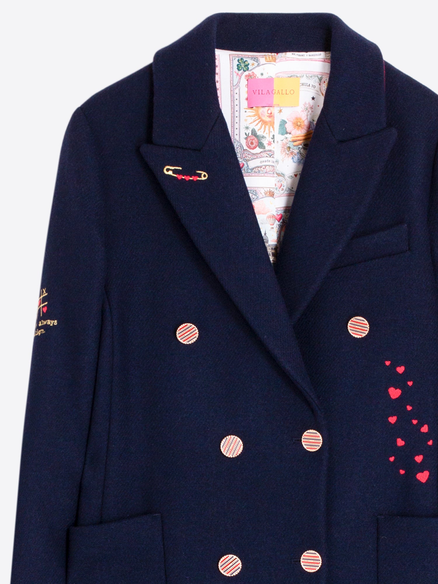 VILAGALLO NAVY HEART COAT 33744 226