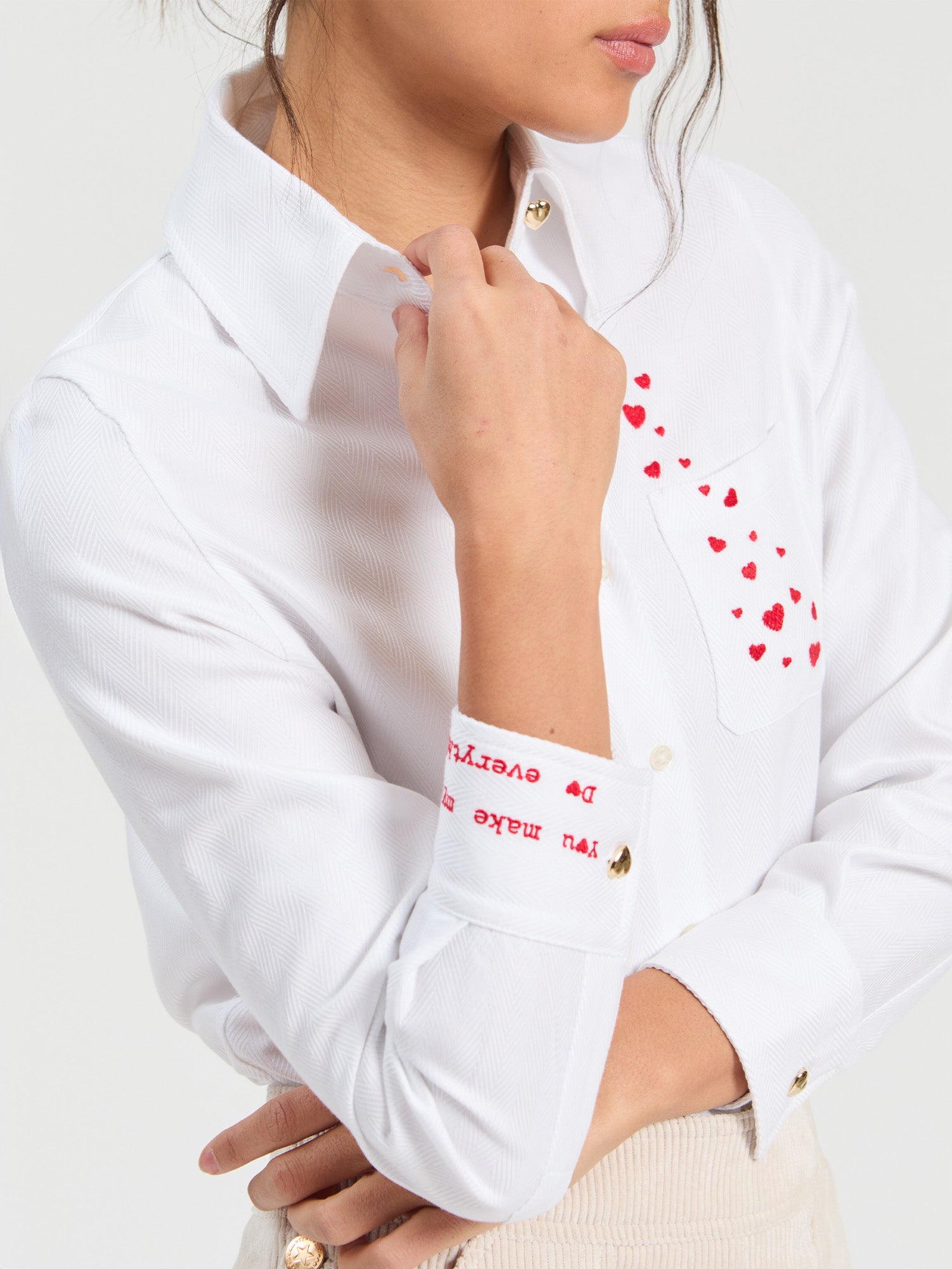 VILAGALLO WHITE HEART BLOUSE 33756 226