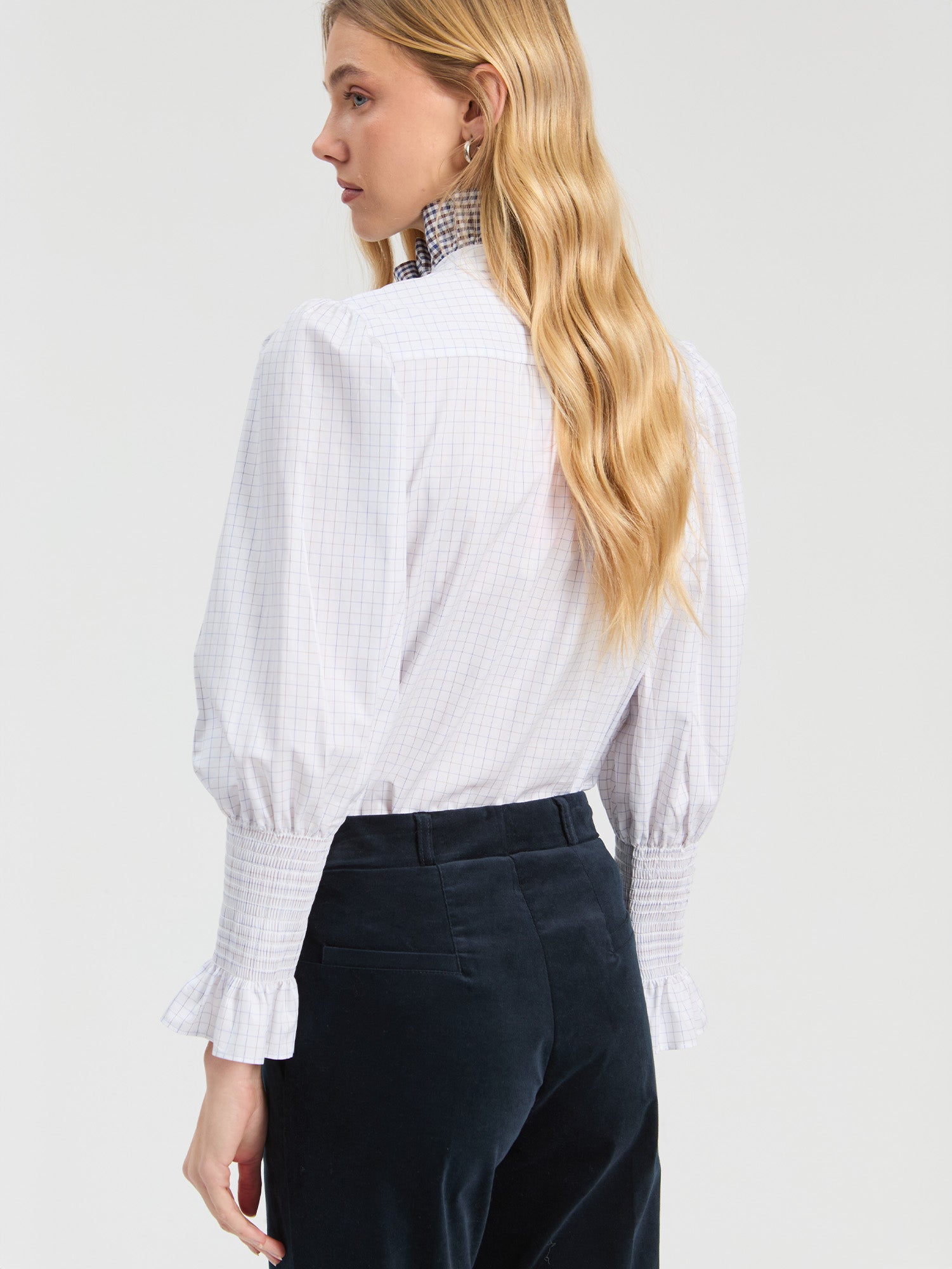 VILAGALLO WHITE TRIM BLOUSE 33985 226