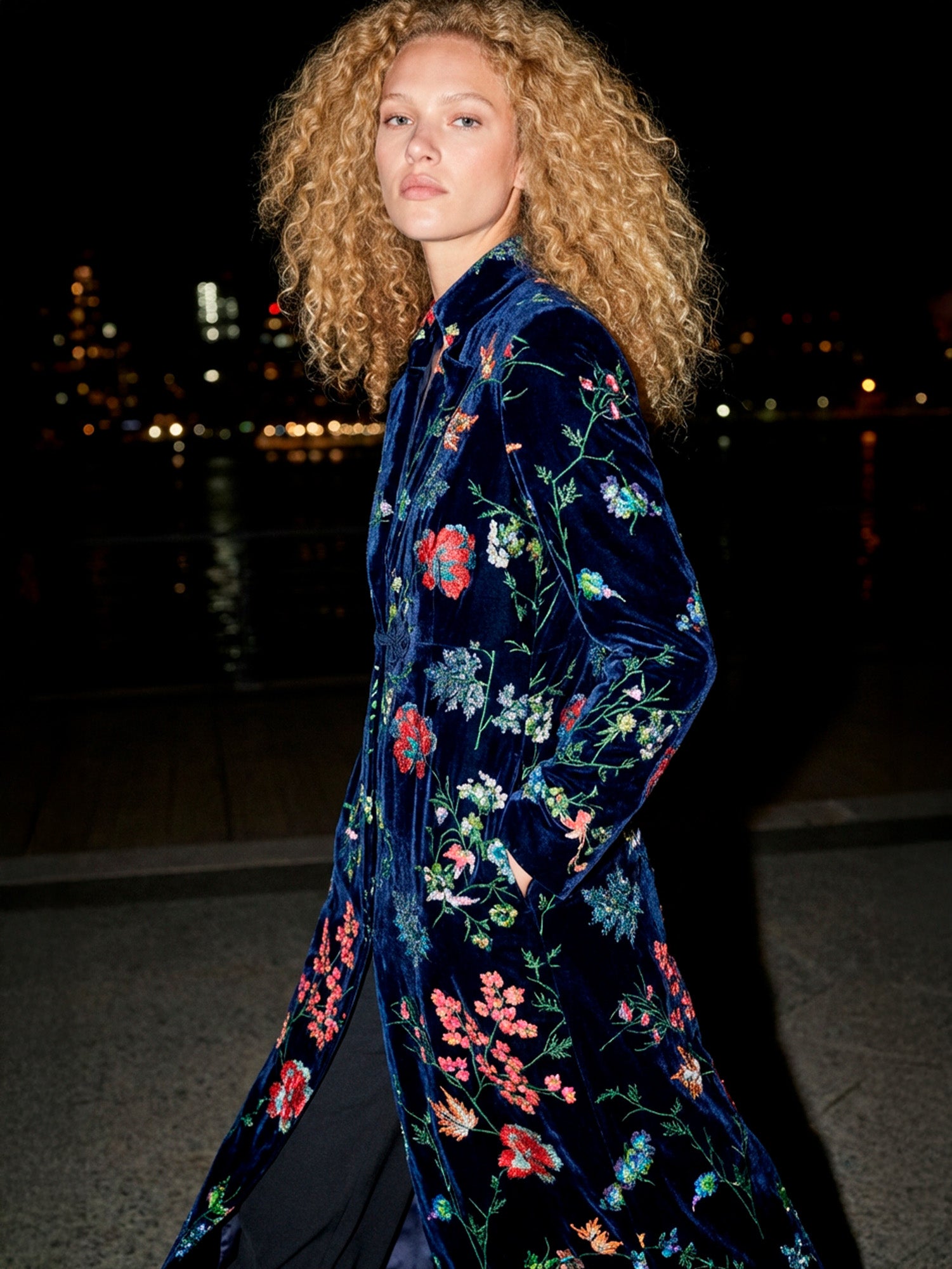 VILAGALLO NAVY SEQUIN COAT 34043 226