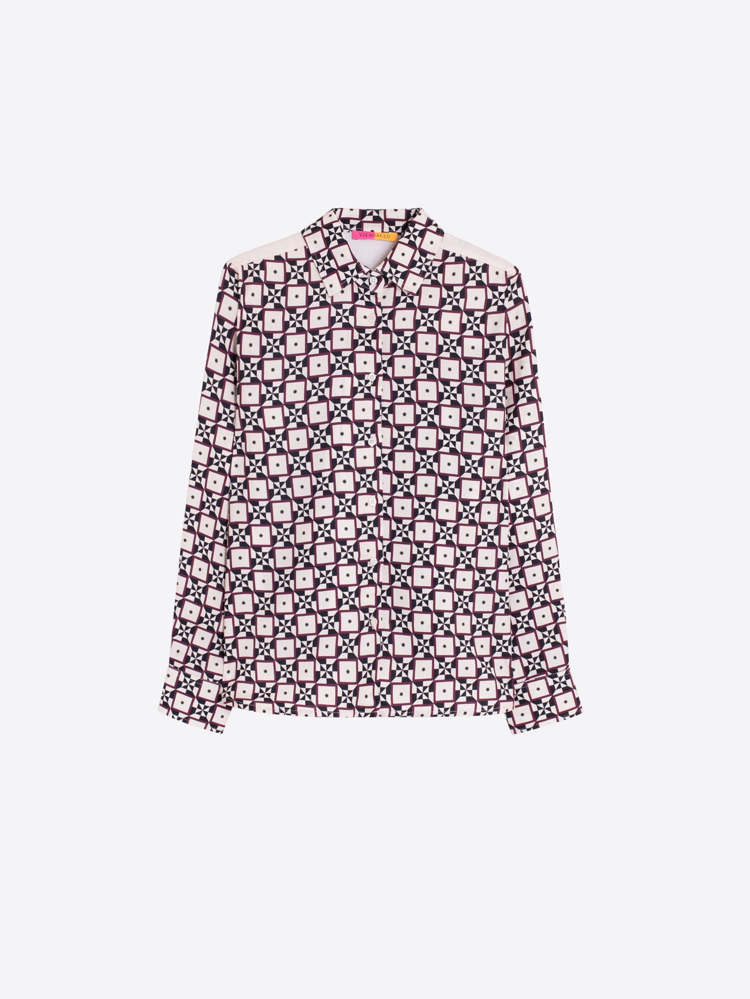 VILAGALLO CREAM GEOMETRIC BLOUSE 34093 226