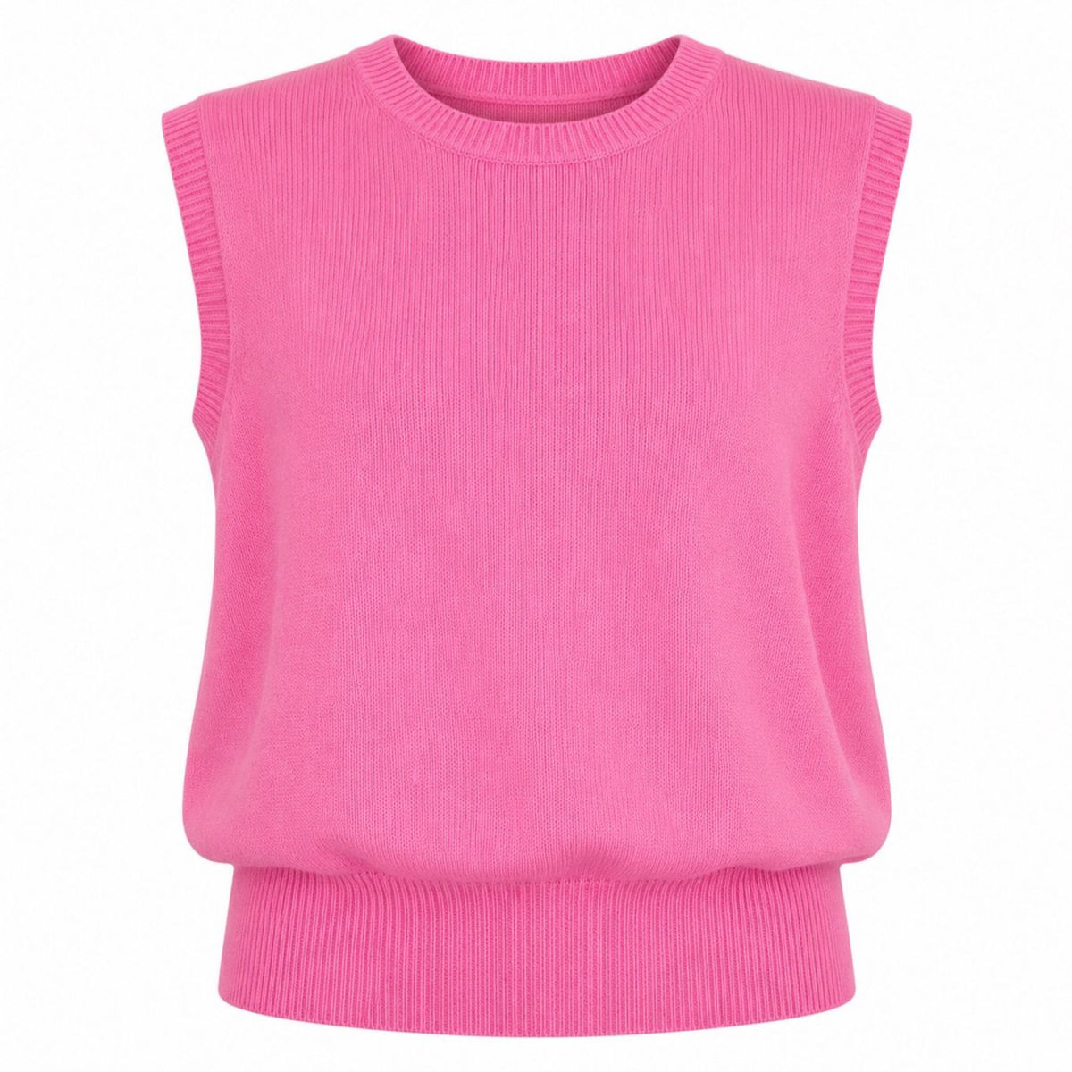 TWNS PINK SLEEVELESS ROUND-NECK JUMPER DURANGO 226