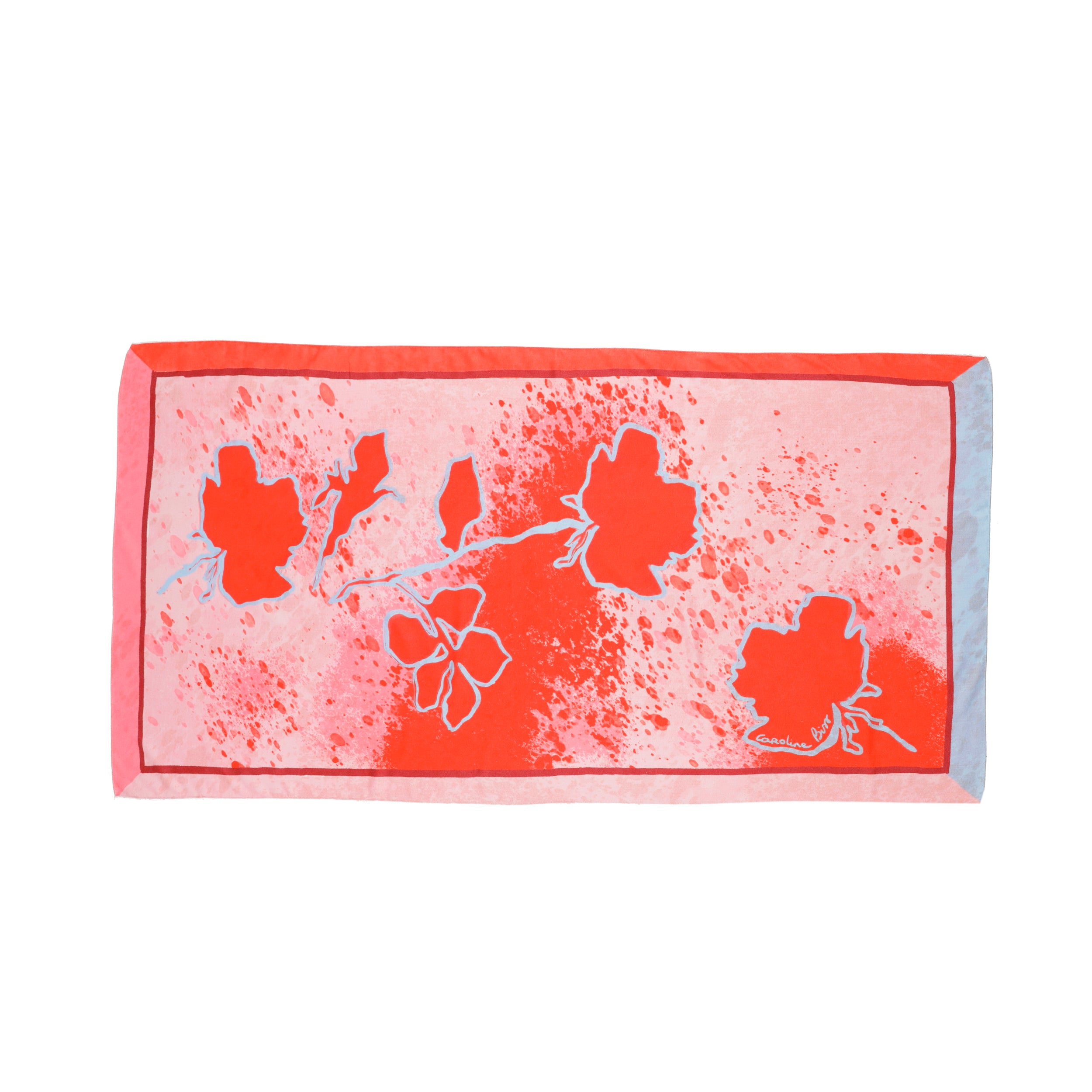 CAROLINE BISS RED PRINT SCARF 4023 225