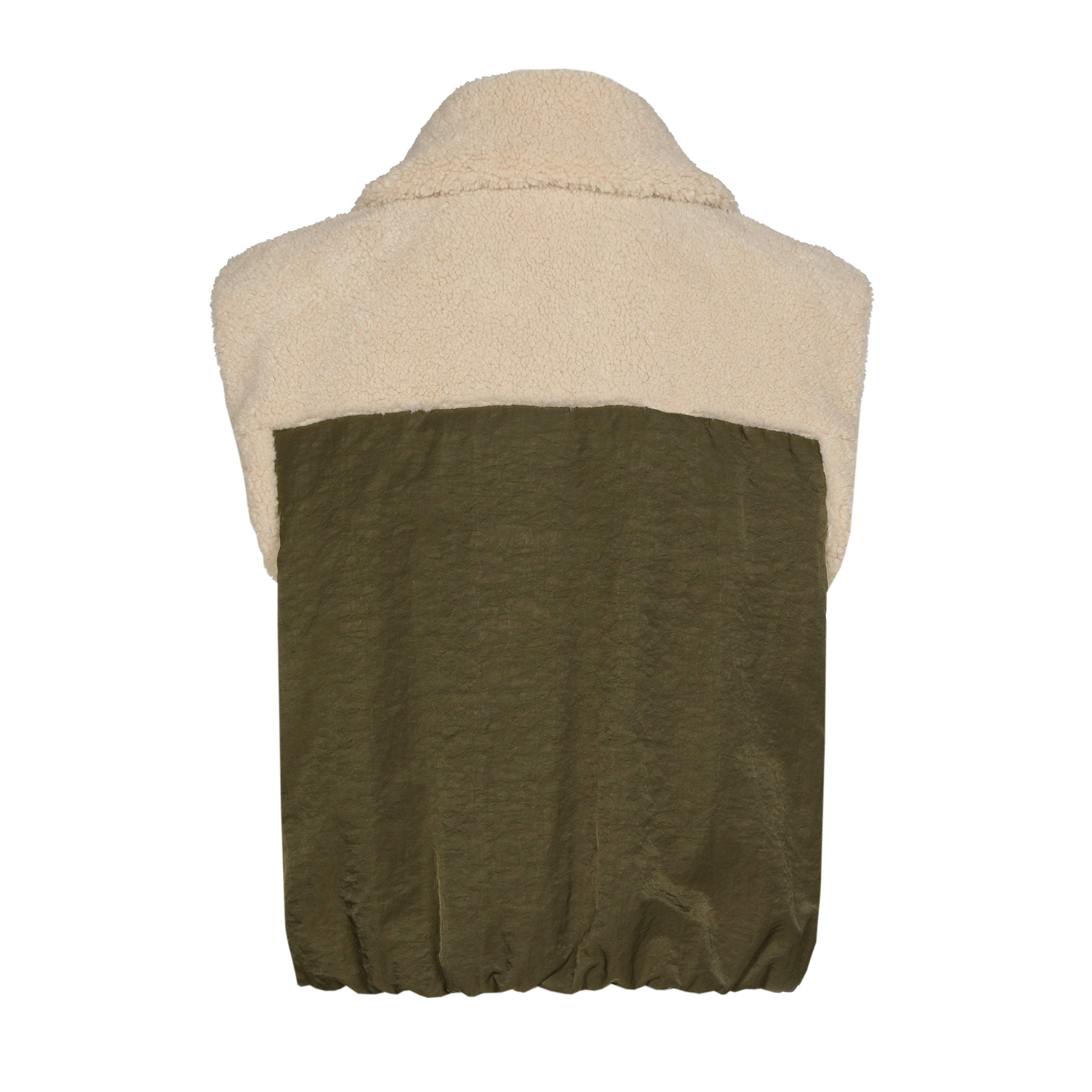 CAROLINE BISS GREEN SHEARLING LINED GILET 4448 225